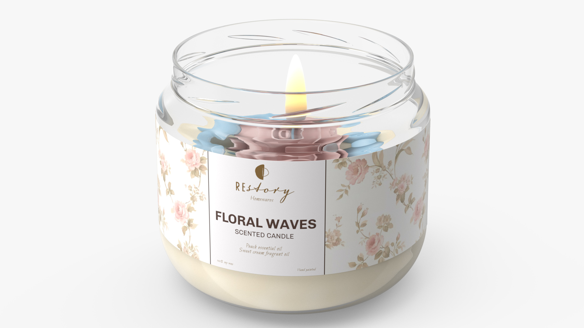 3D model Glass Jar Candle ReStory Fire Burns