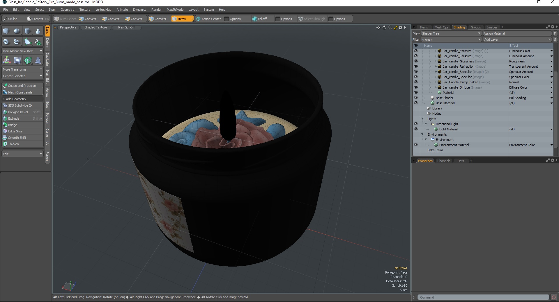 3D model Glass Jar Candle ReStory Fire Burns
