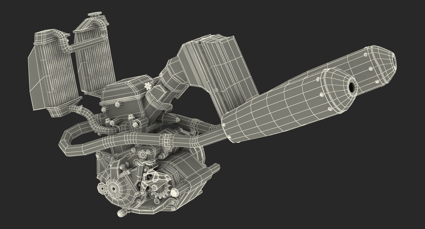 Motocross Motorcycle Engine 3D
