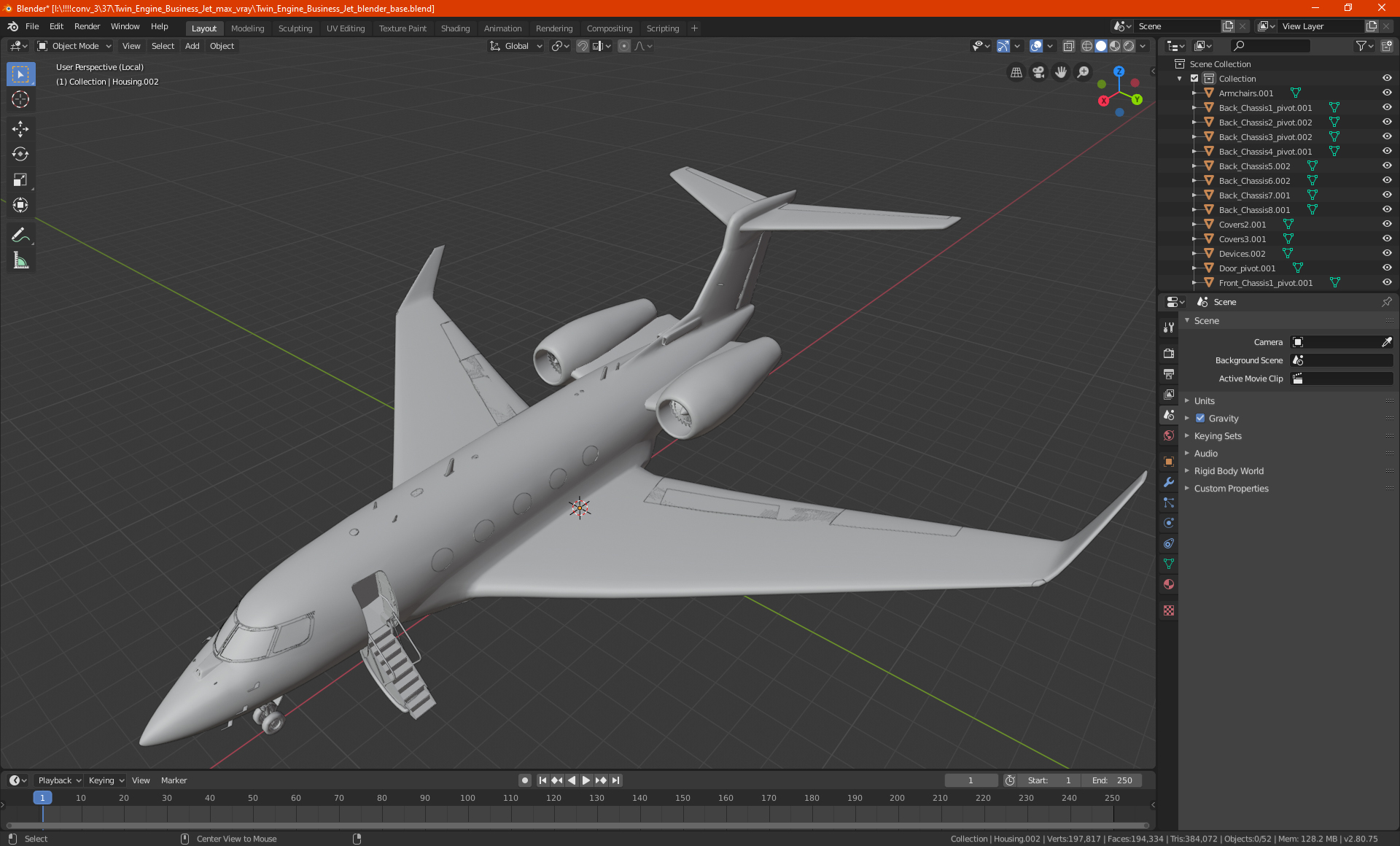 Twin Engine Business Jet 3D model