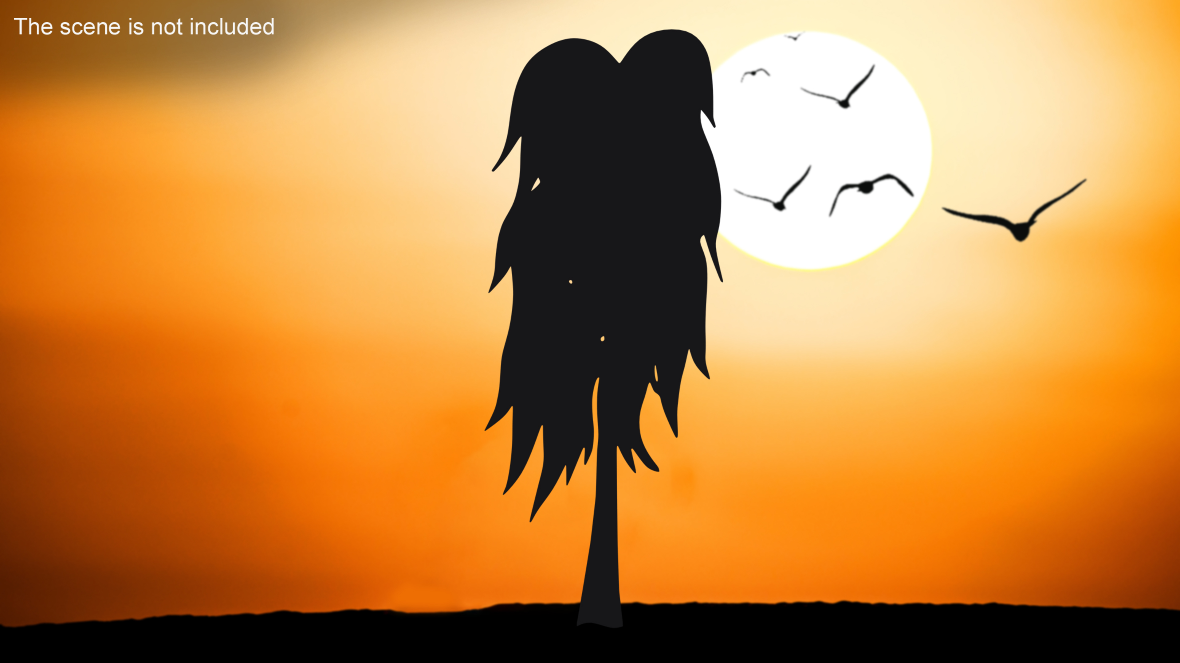 3D Birch Tree Silhouette