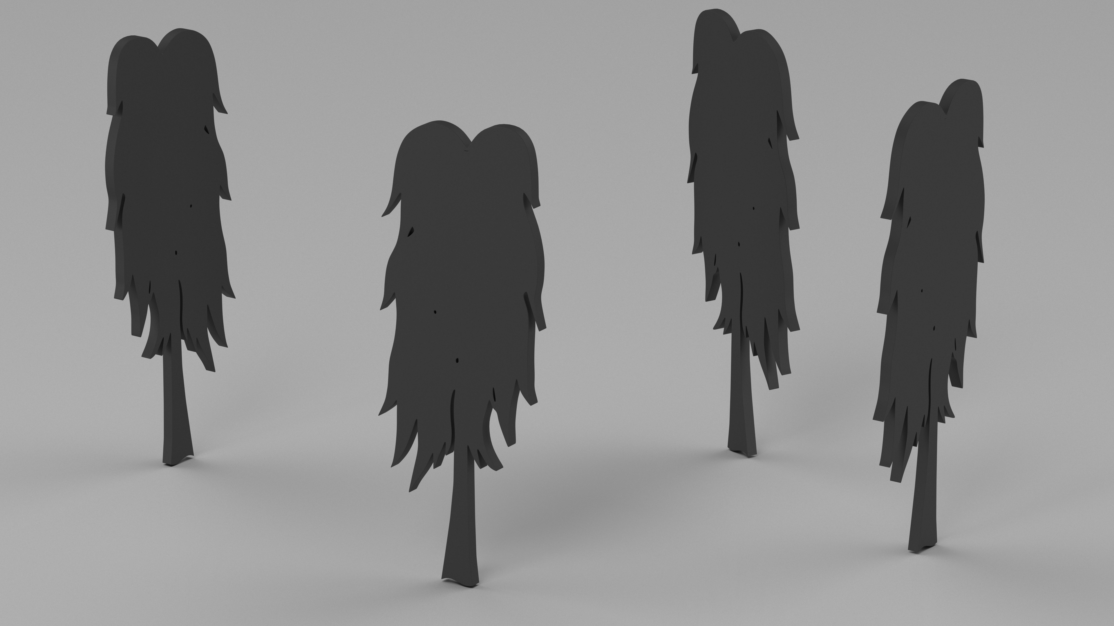 3D Birch Tree Silhouette
