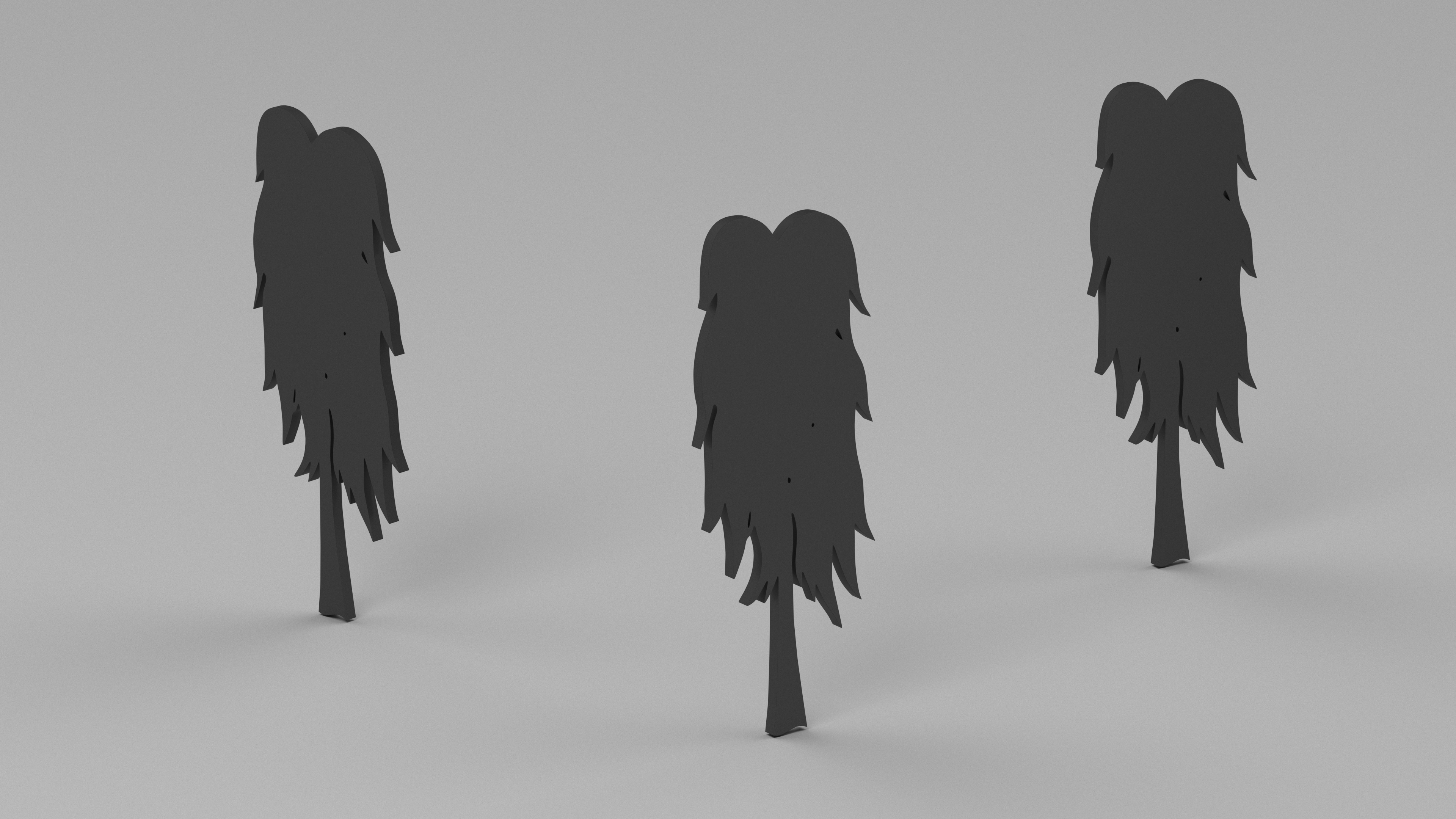 3D Birch Tree Silhouette