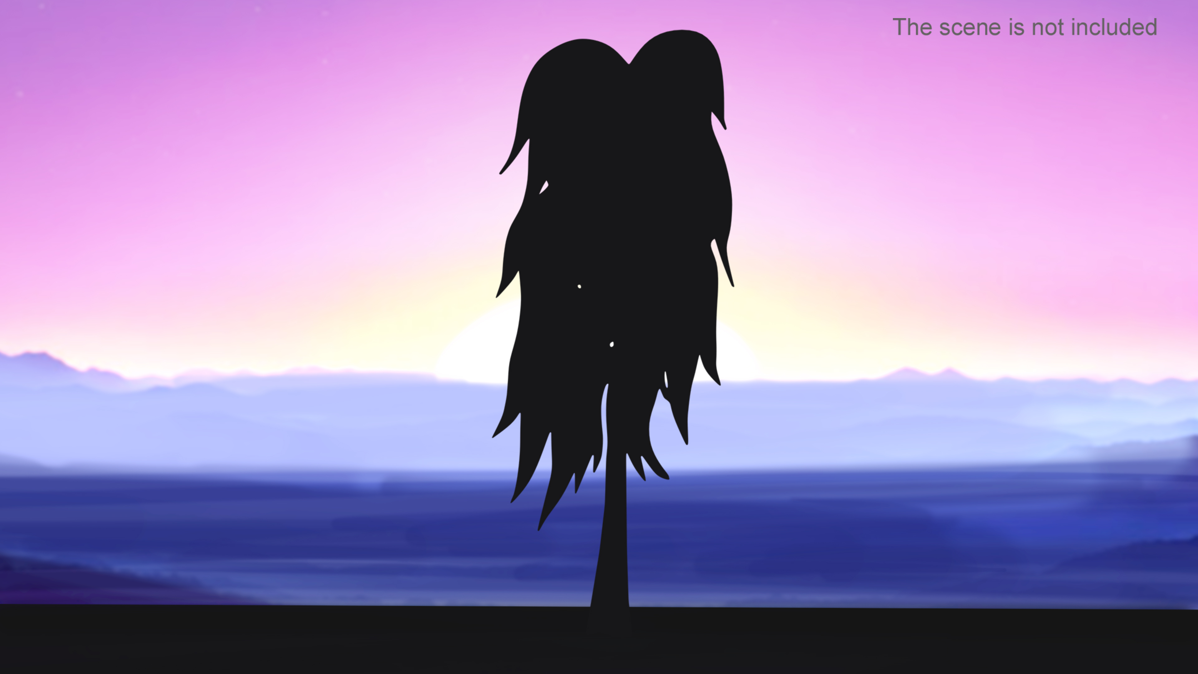 3D Birch Tree Silhouette