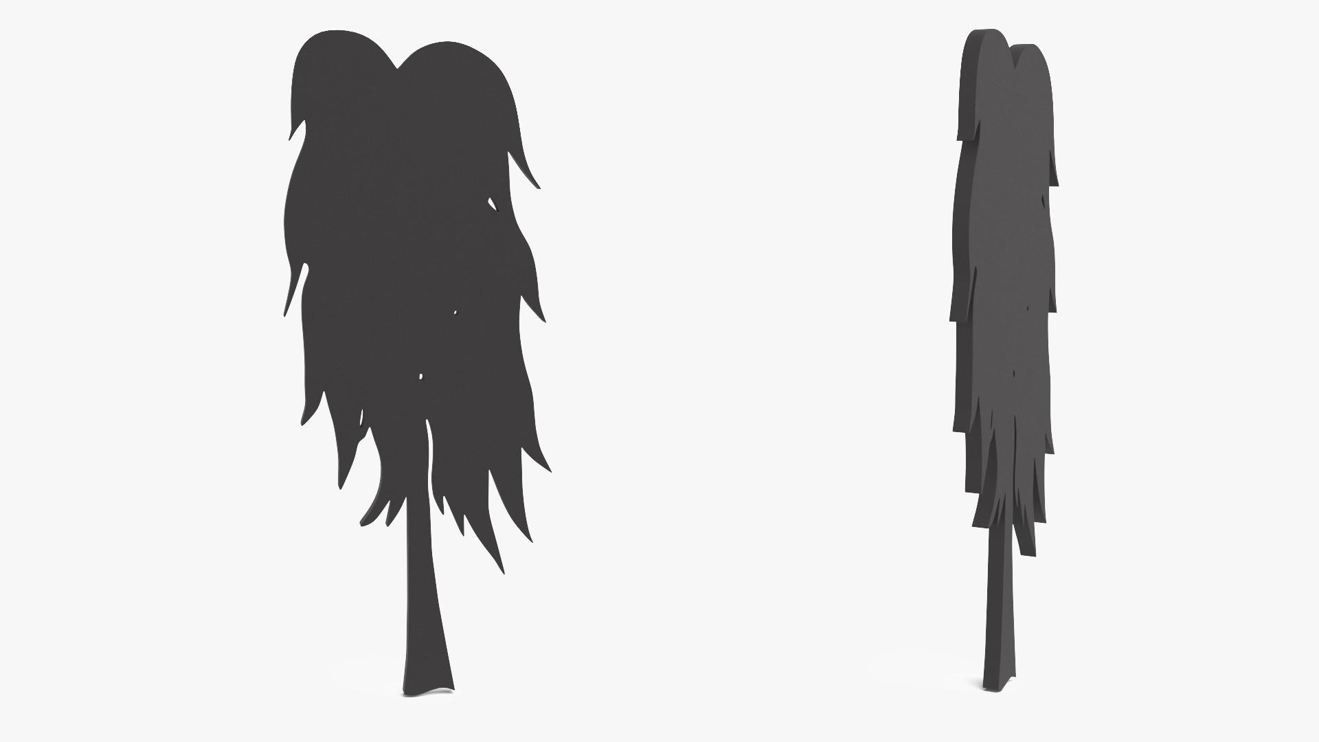 3D Birch Tree Silhouette