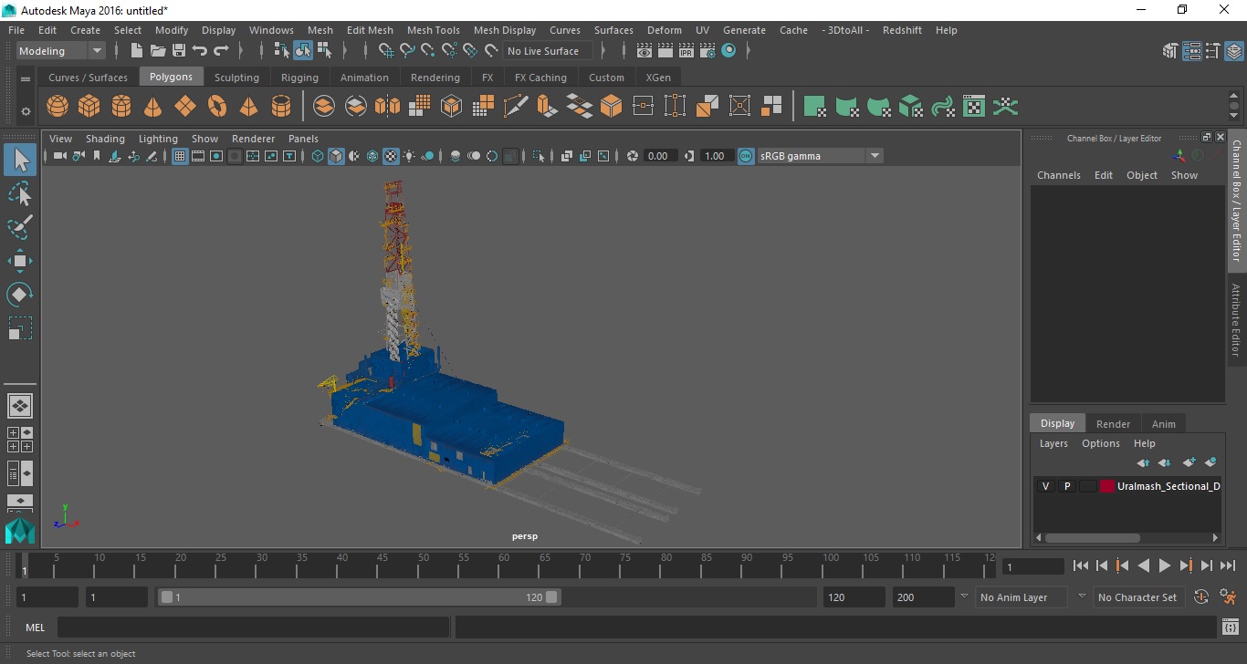 3D Uralmash Sectional Drilling Rig