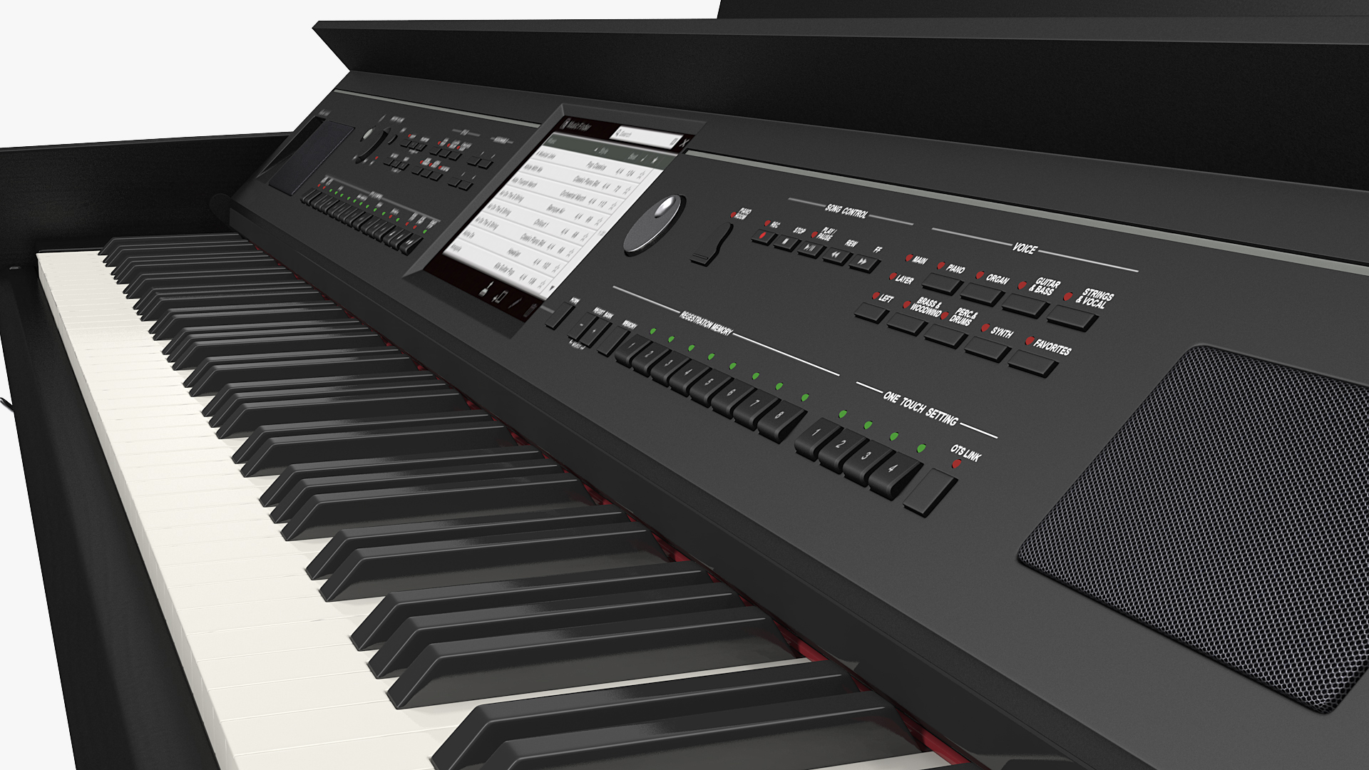 Professional Digital Piano Black 3D