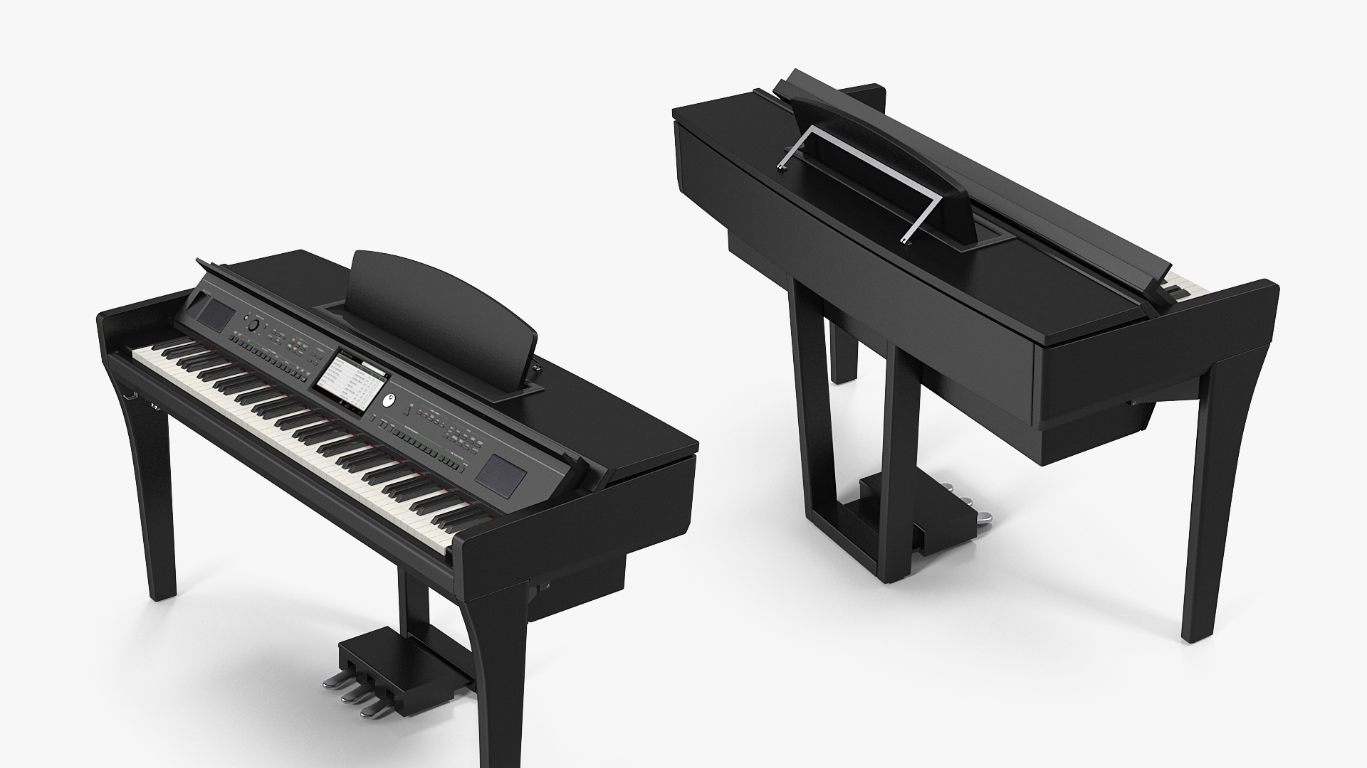 Professional Digital Piano Black 3D