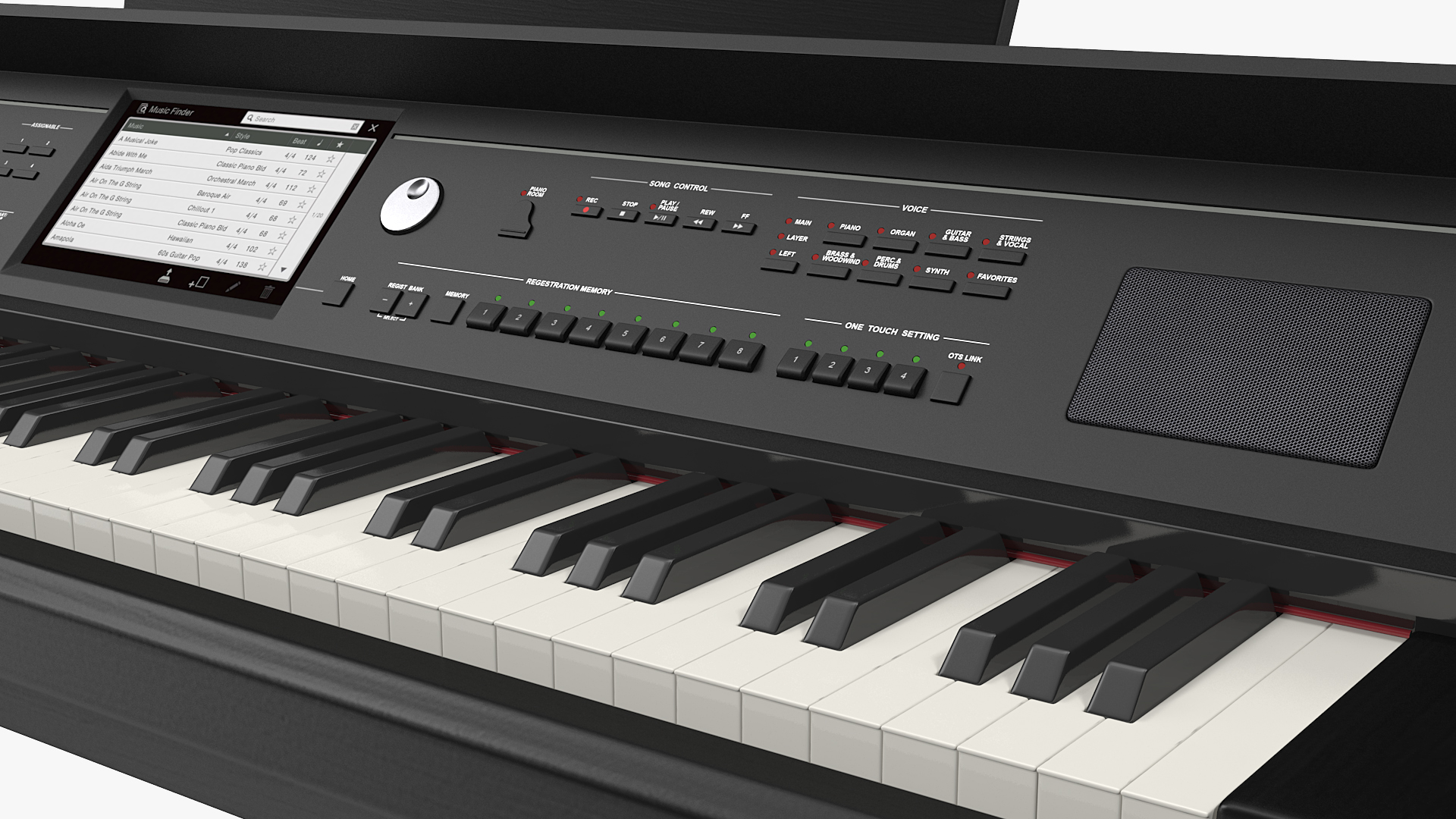 Professional Digital Piano Black 3D