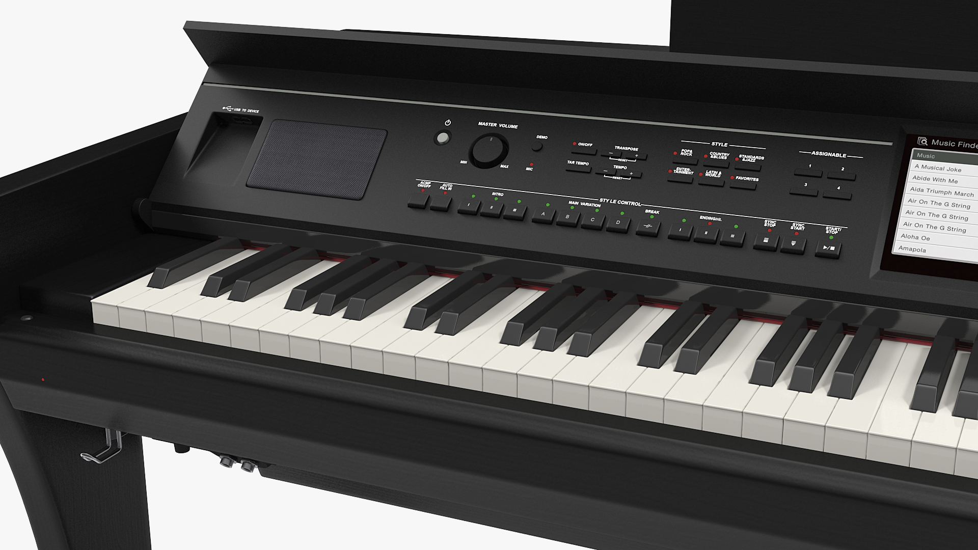 Professional Digital Piano Black 3D