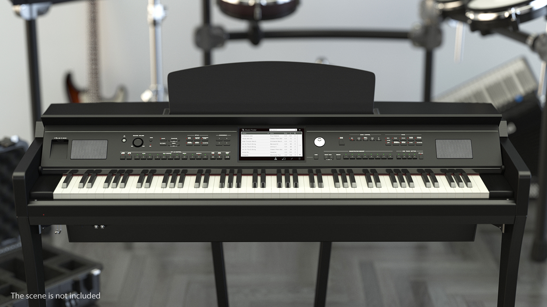 Professional Digital Piano Black 3D