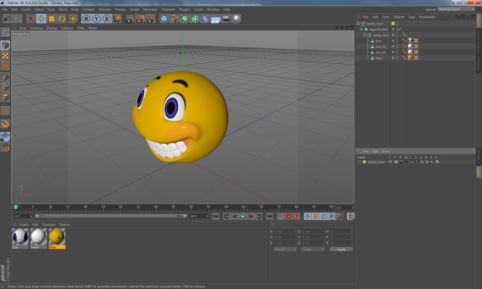 3D smiley face