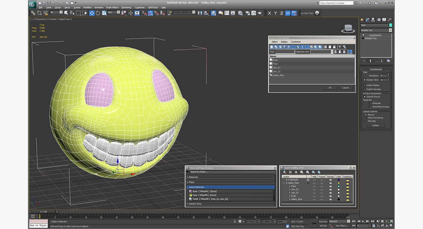3D smiley face