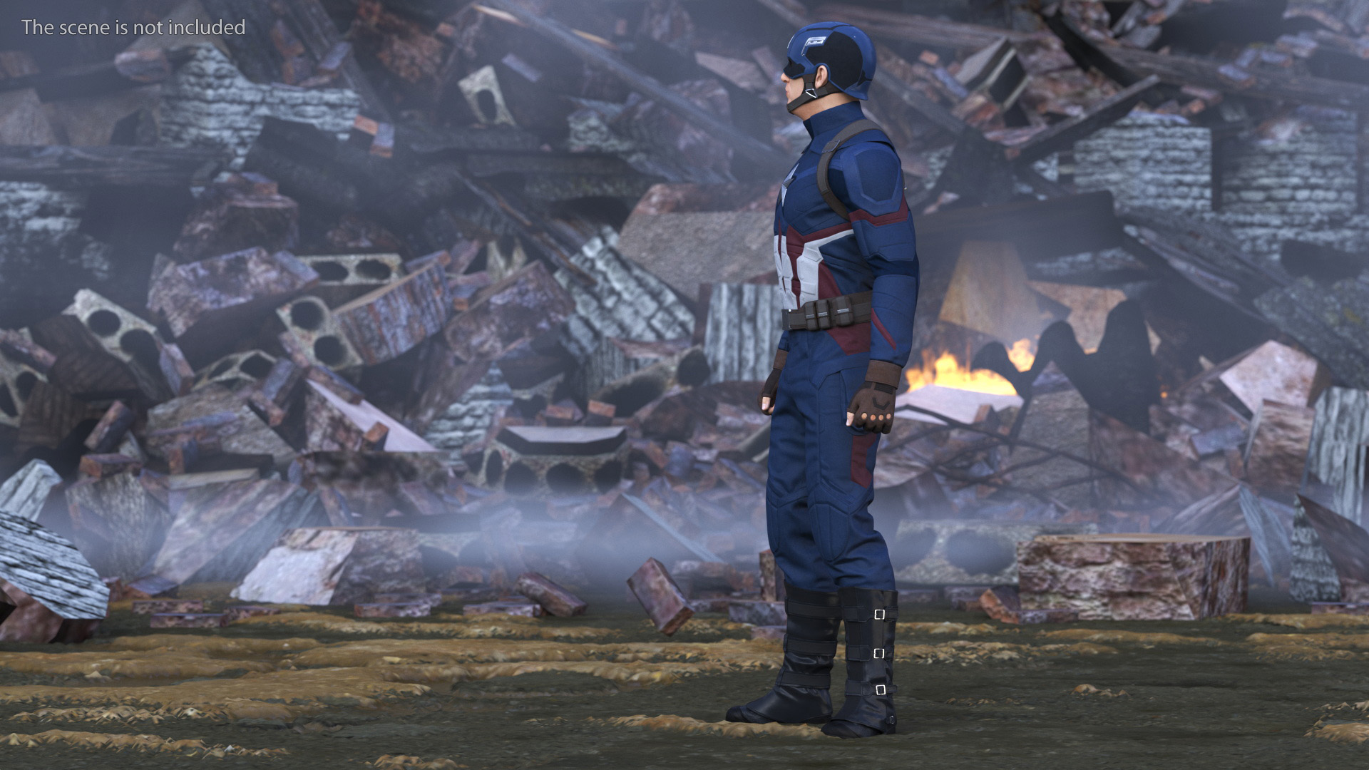 3D Character Captain America Rigged for Maya