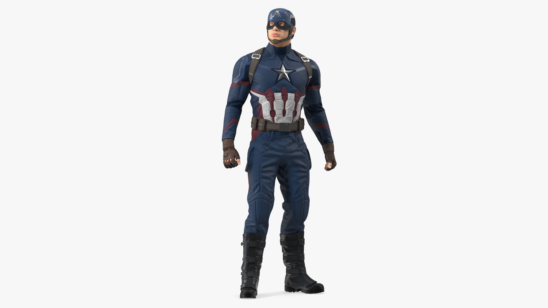 3D Character Captain America Rigged for Maya