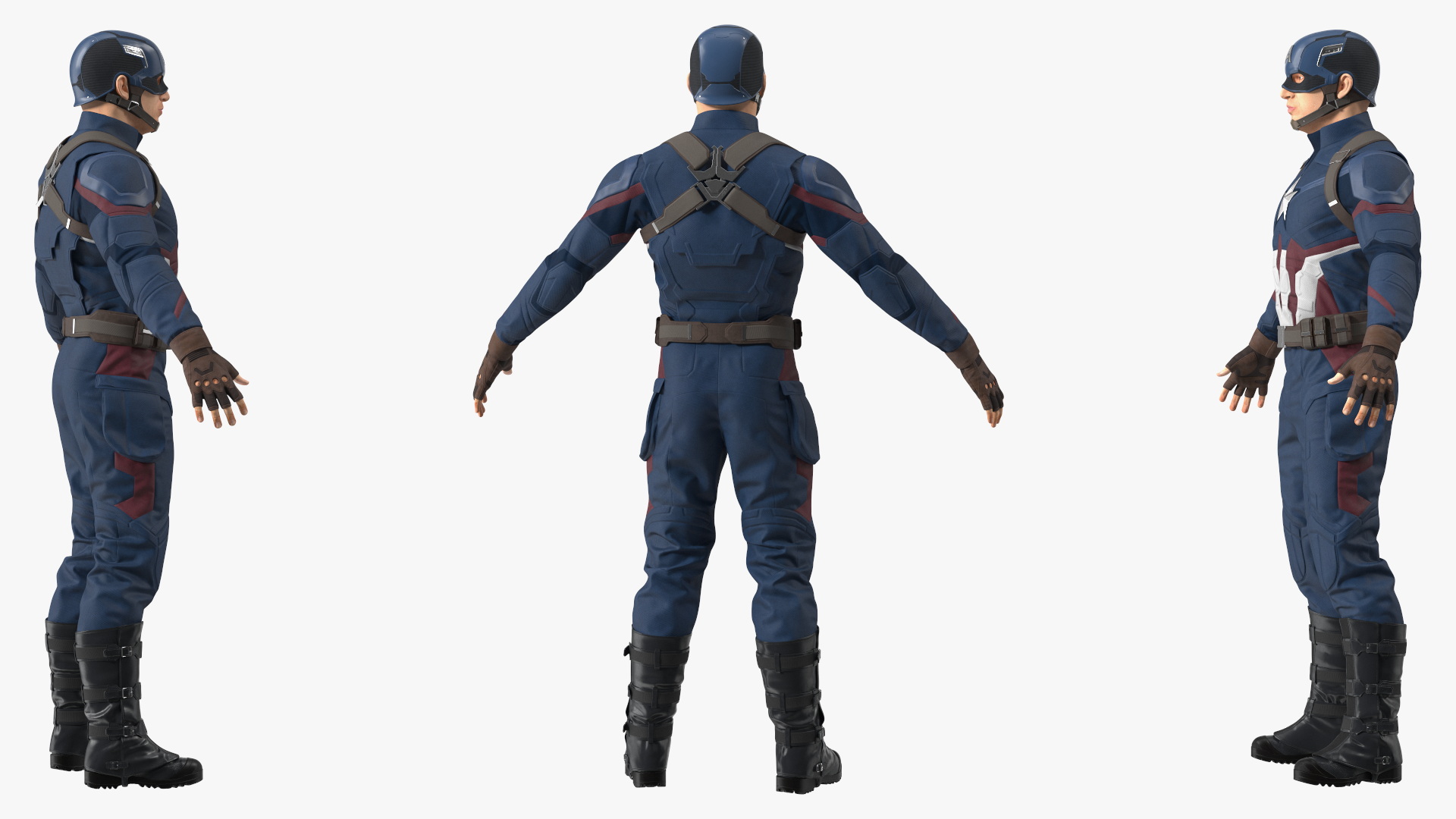 3D Character Captain America Rigged for Maya