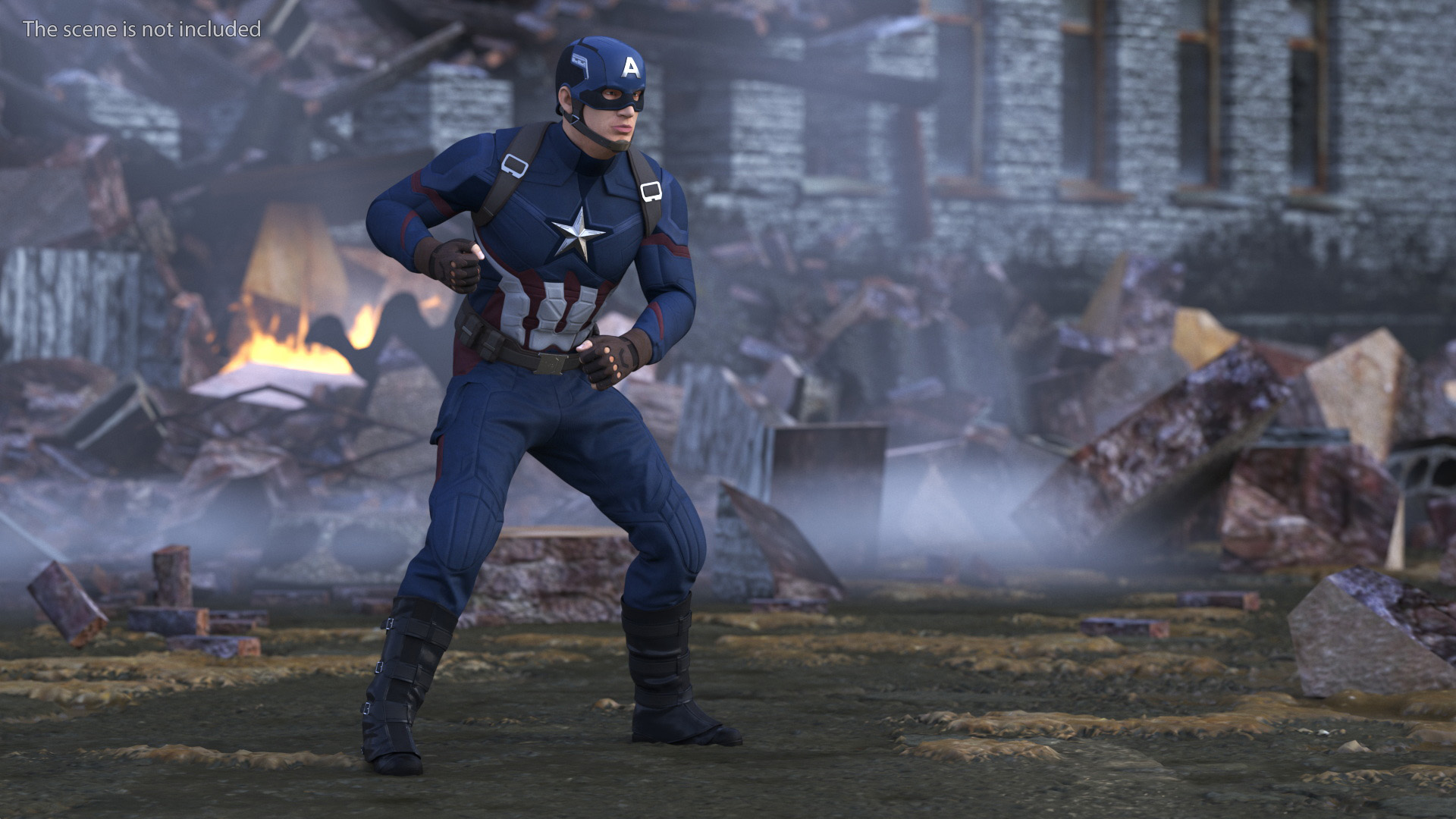 3D Character Captain America Rigged for Maya