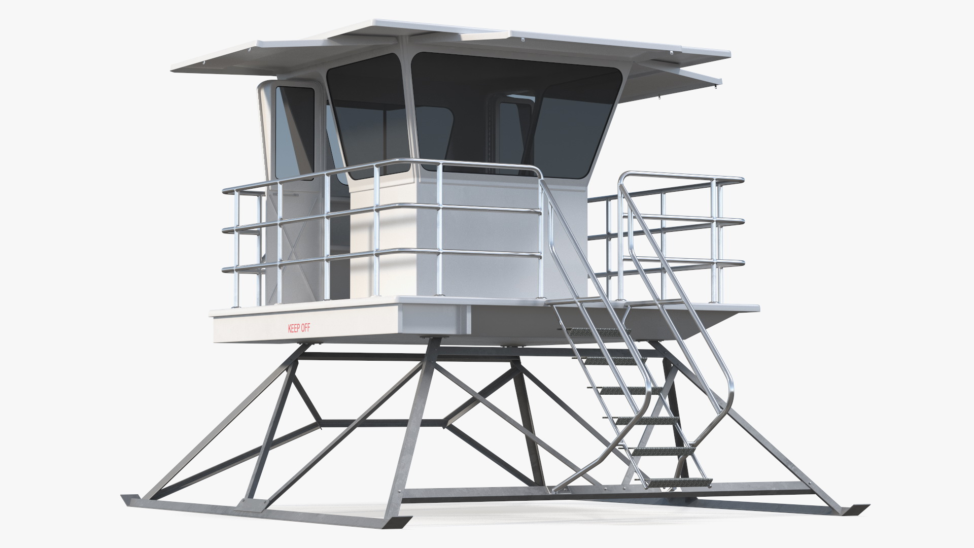 3D White Lifeguard Station model