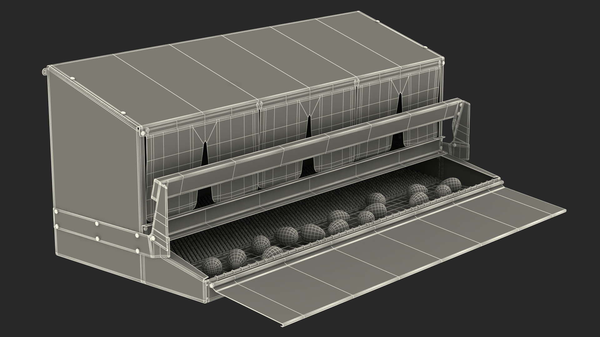 Large Reversible Rollaway Nest Box with Eggs 3D model
