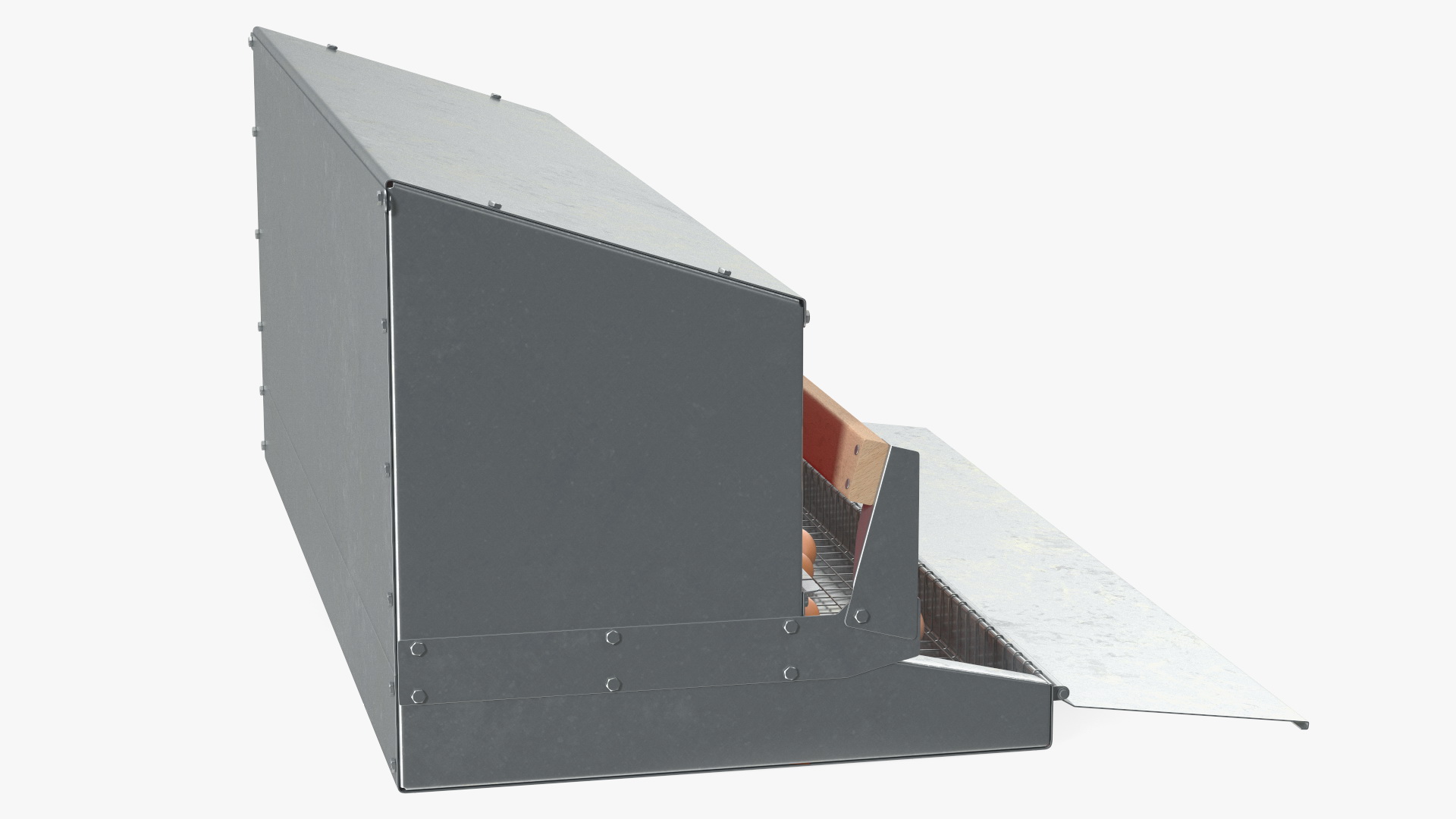 Large Reversible Rollaway Nest Box with Eggs 3D model
