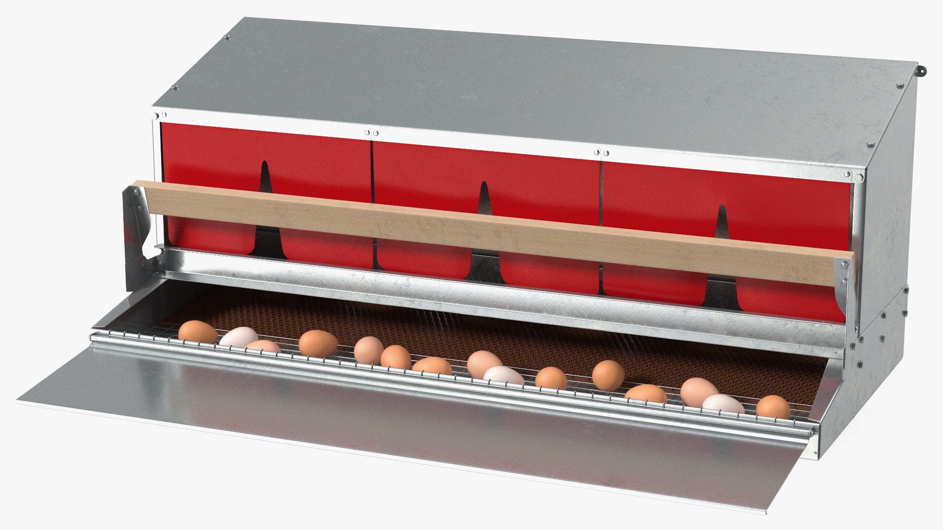 Large Reversible Rollaway Nest Box with Eggs 3D model