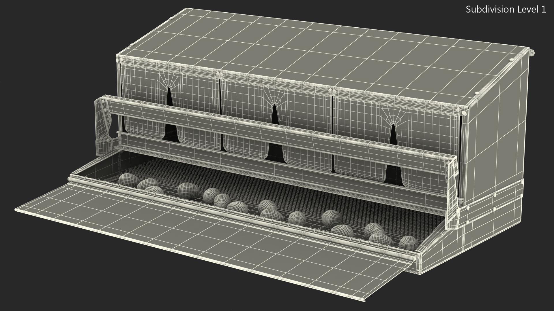 Large Reversible Rollaway Nest Box with Eggs 3D model