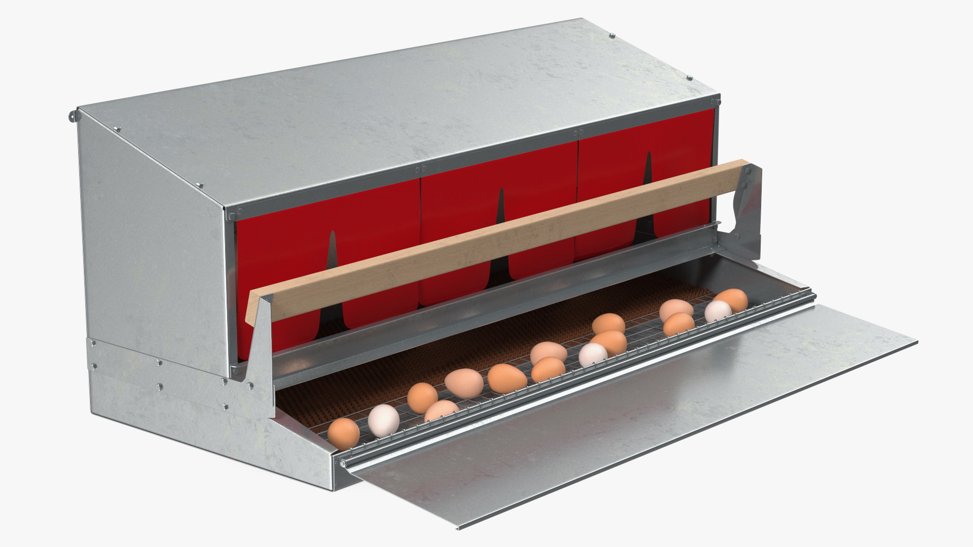 Large Reversible Rollaway Nest Box with Eggs 3D model