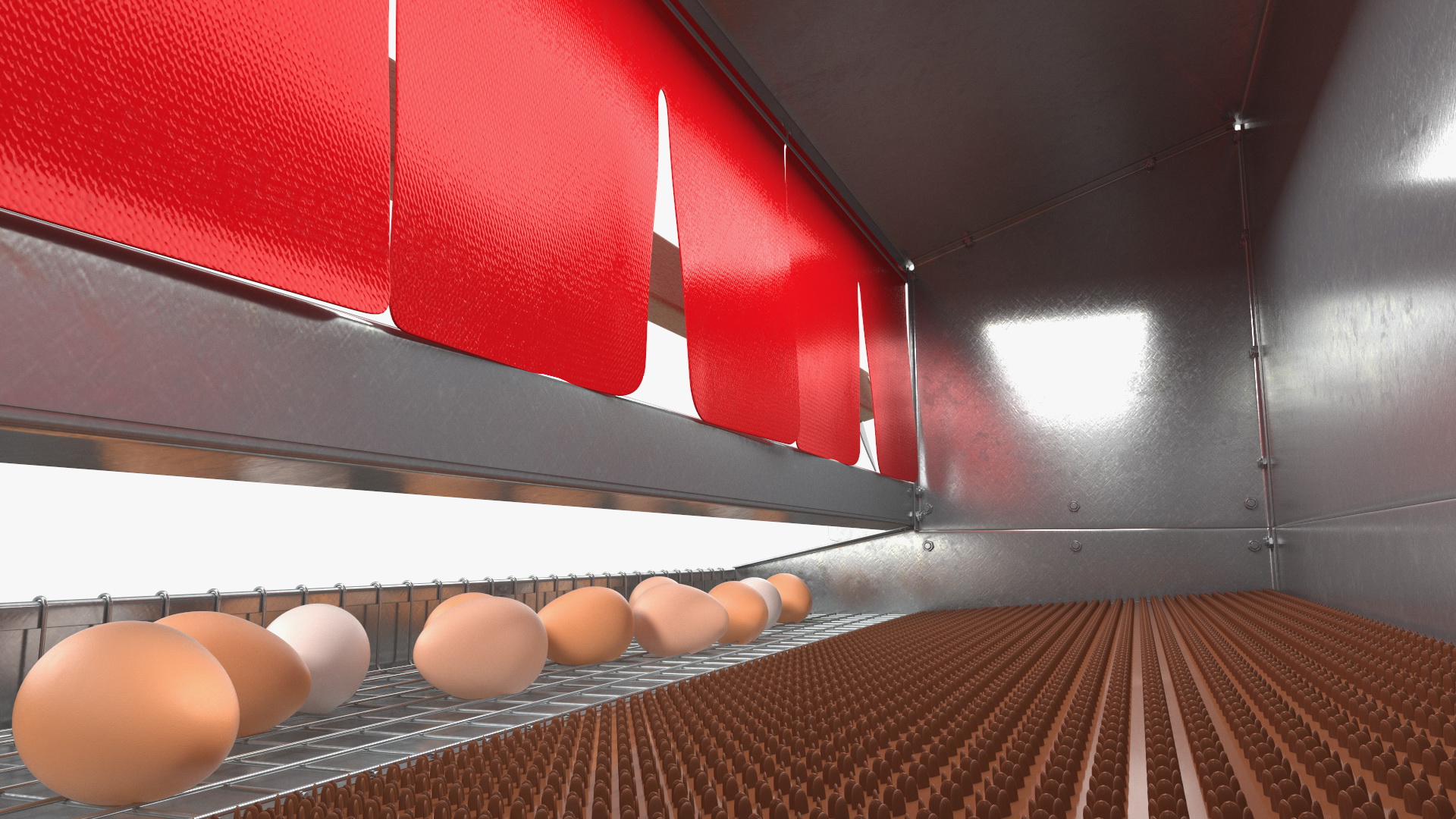 Large Reversible Rollaway Nest Box with Eggs 3D model