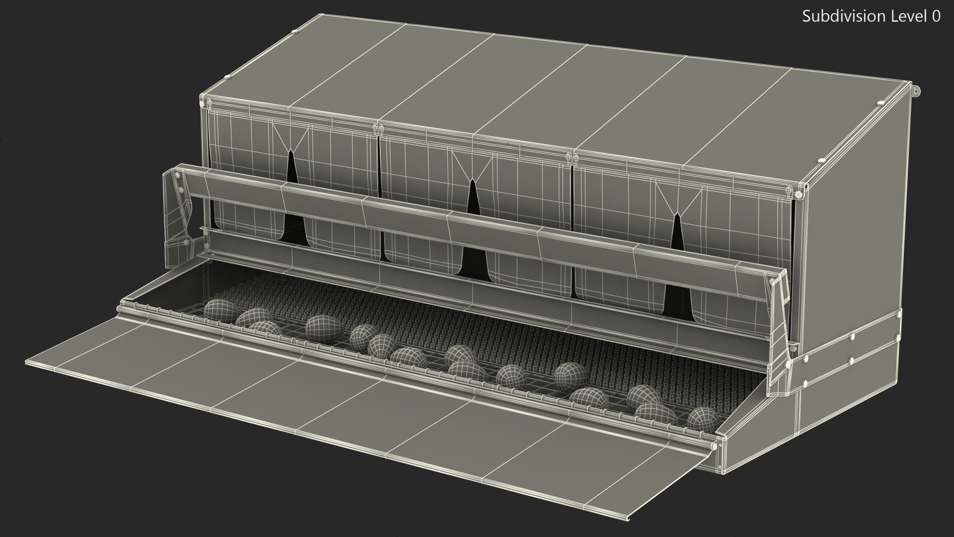 Large Reversible Rollaway Nest Box with Eggs 3D model