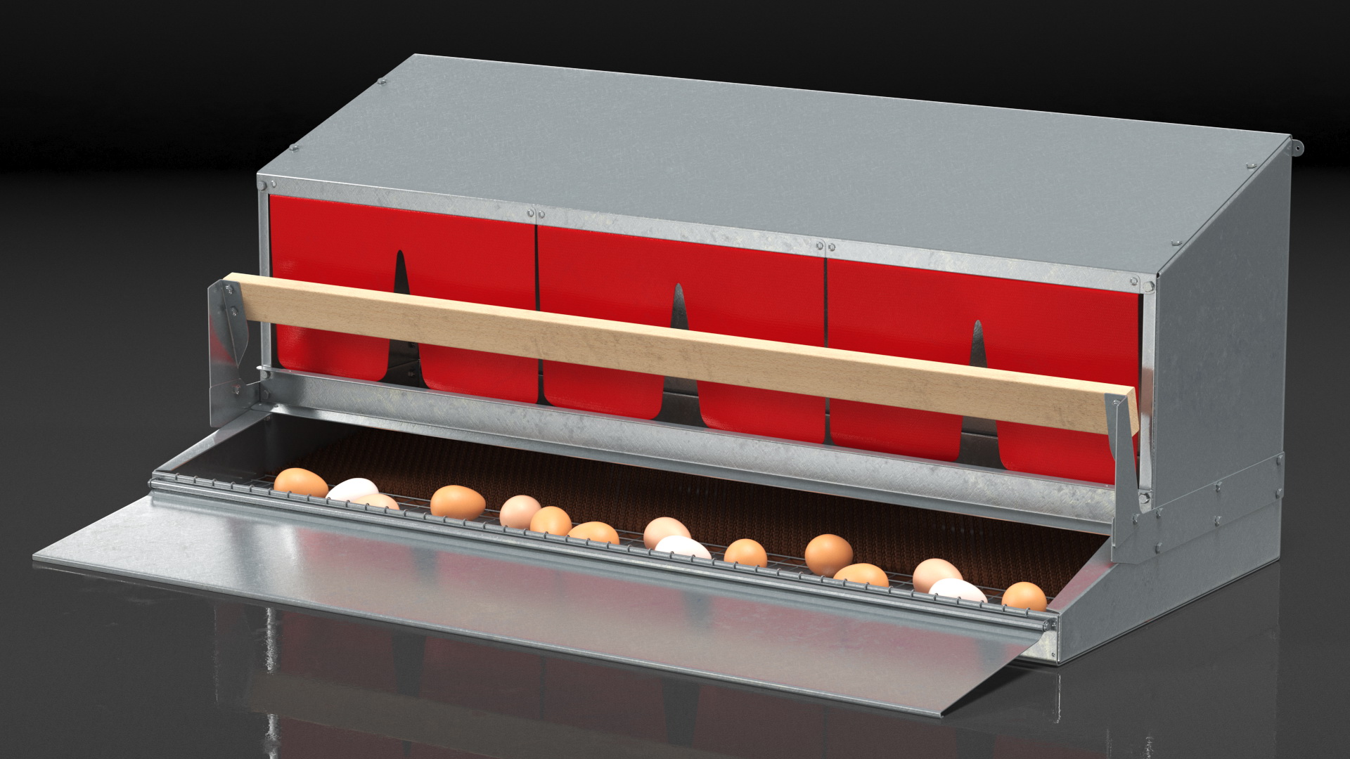 Large Reversible Rollaway Nest Box with Eggs 3D model
