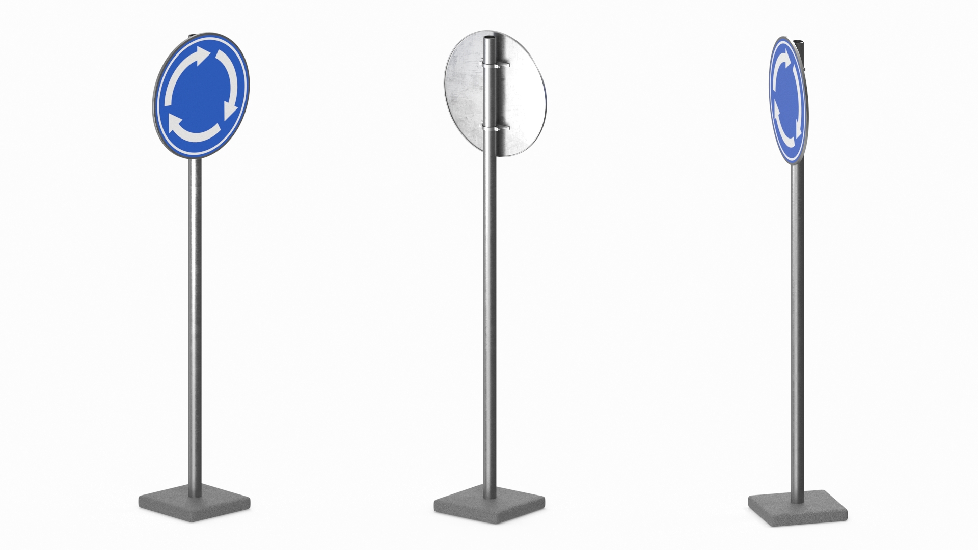 3D model Road Sign Roundabout