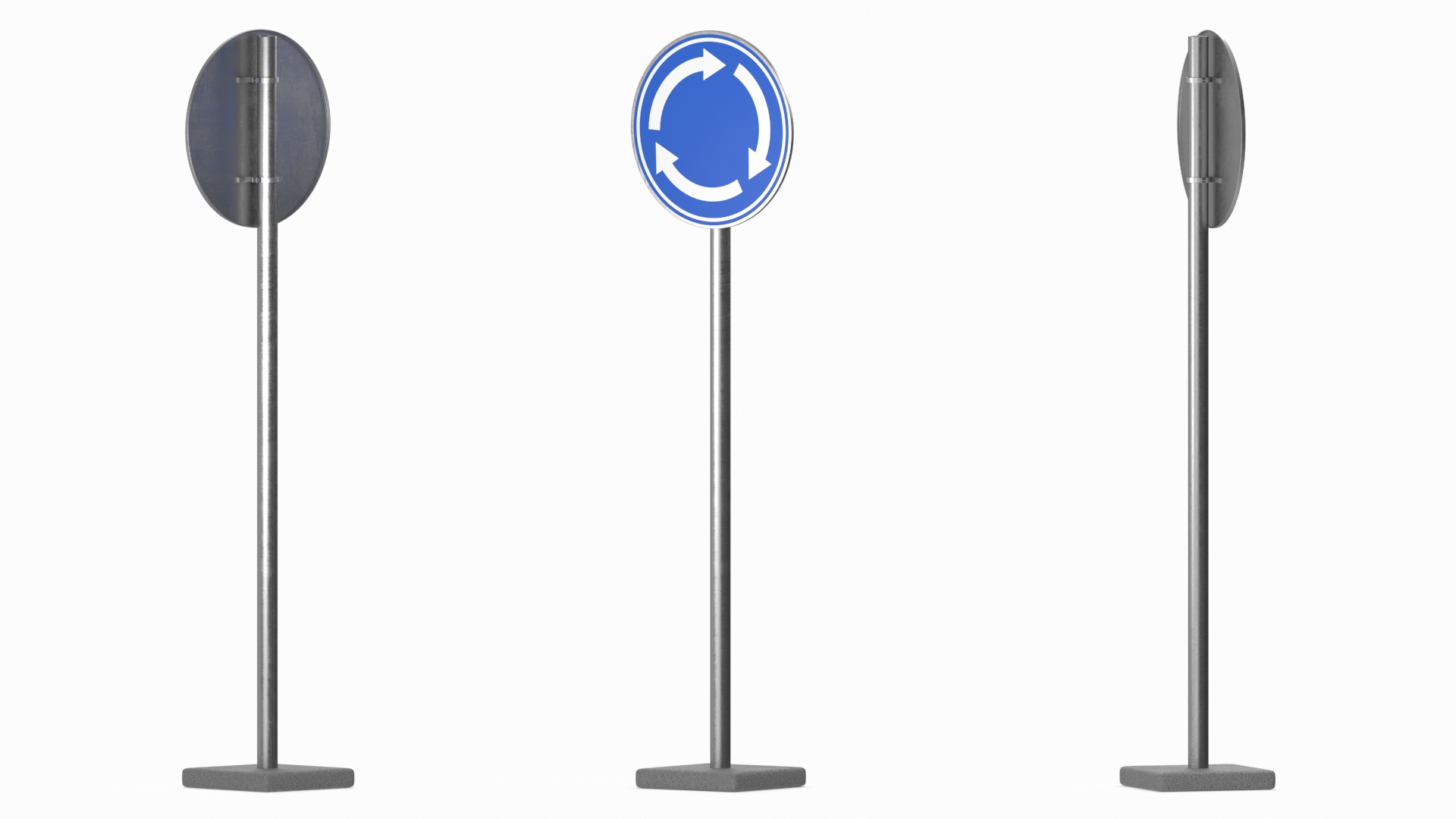 3D model Road Sign Roundabout