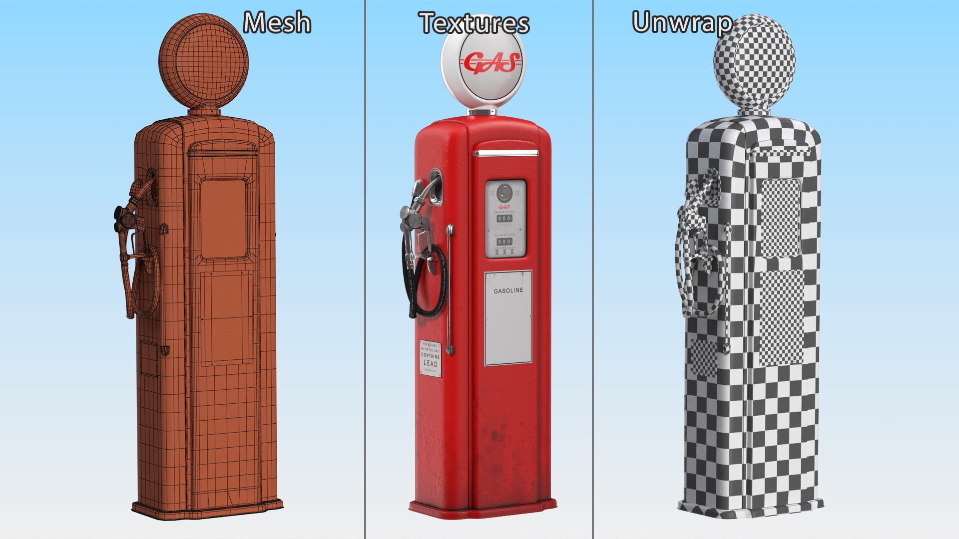 Vintage Classic Gas Pump 3D model