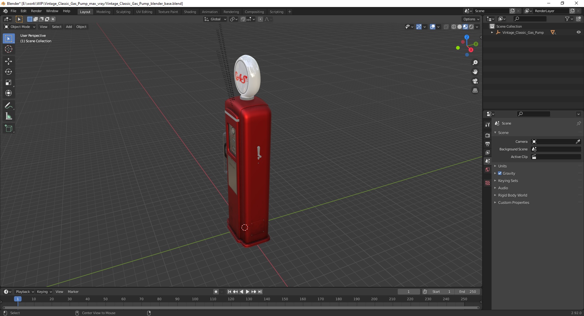 Vintage Classic Gas Pump 3D model