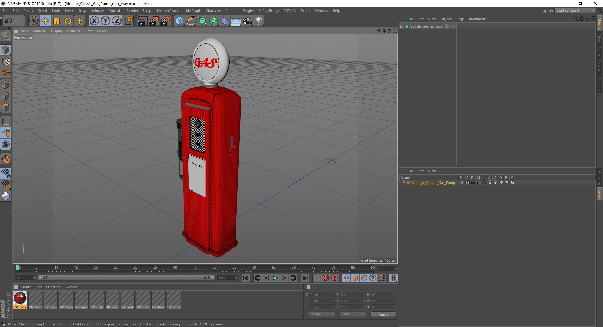 Vintage Classic Gas Pump 3D model