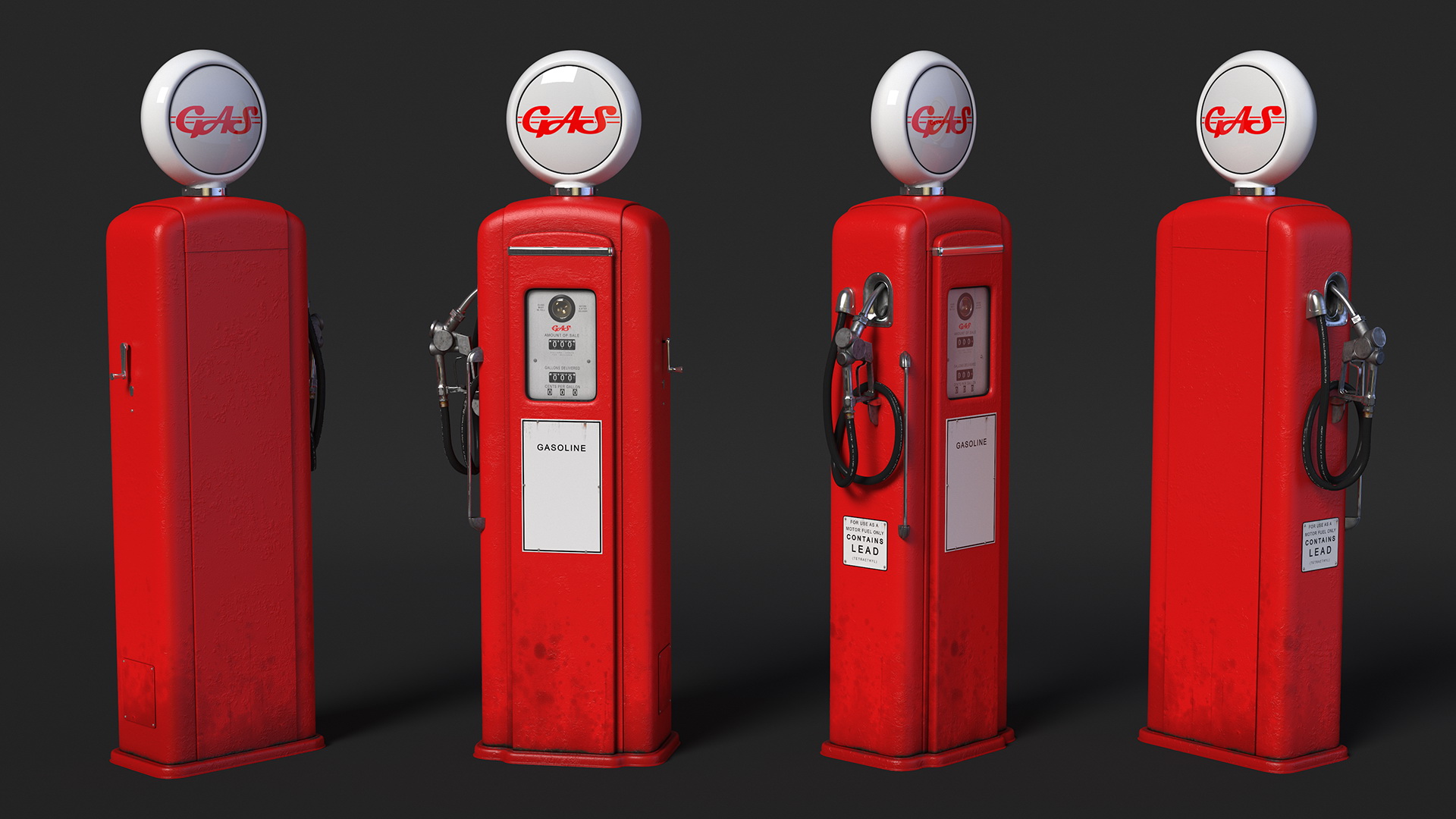 Vintage Classic Gas Pump 3D model