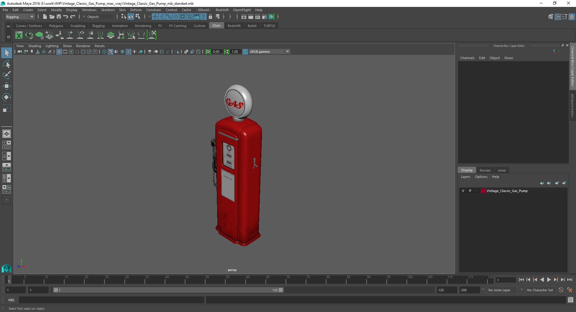 Vintage Classic Gas Pump 3D model