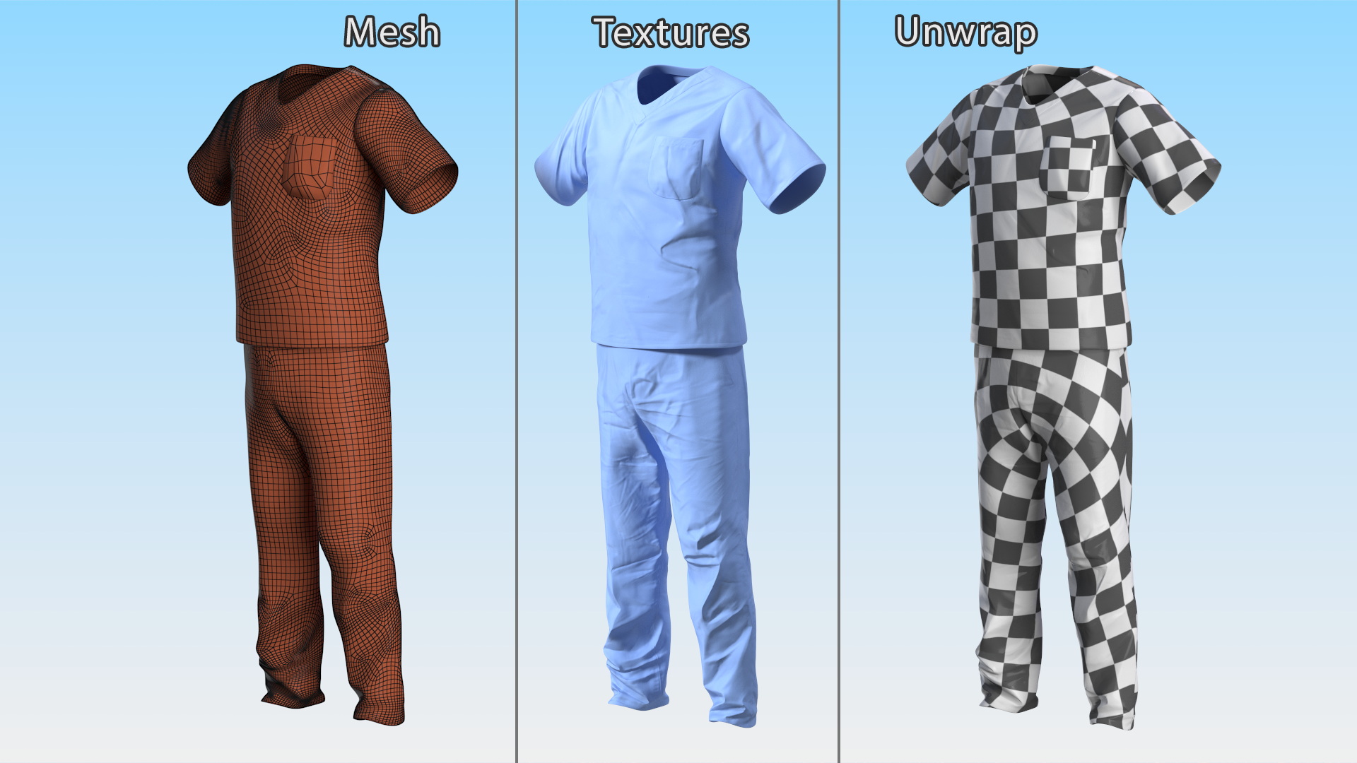 Dr Dress Scrub Suit for Man 3D