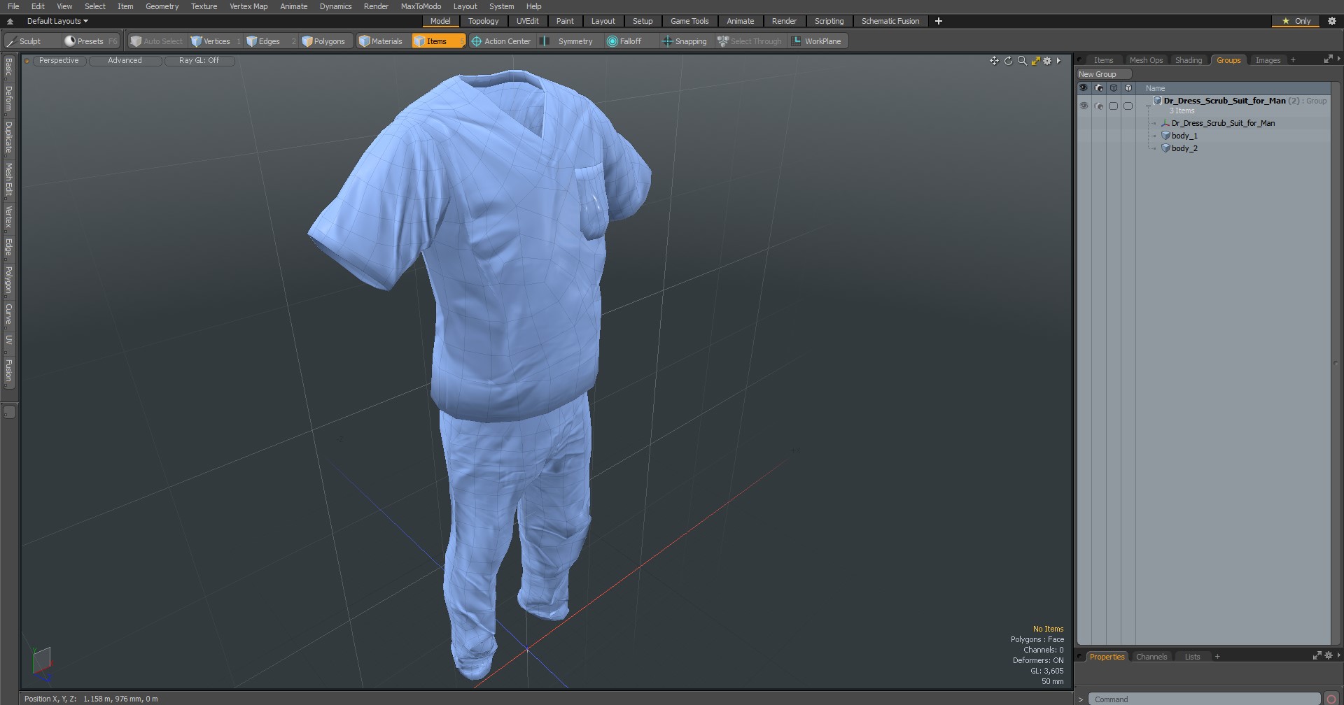Dr Dress Scrub Suit for Man 3D