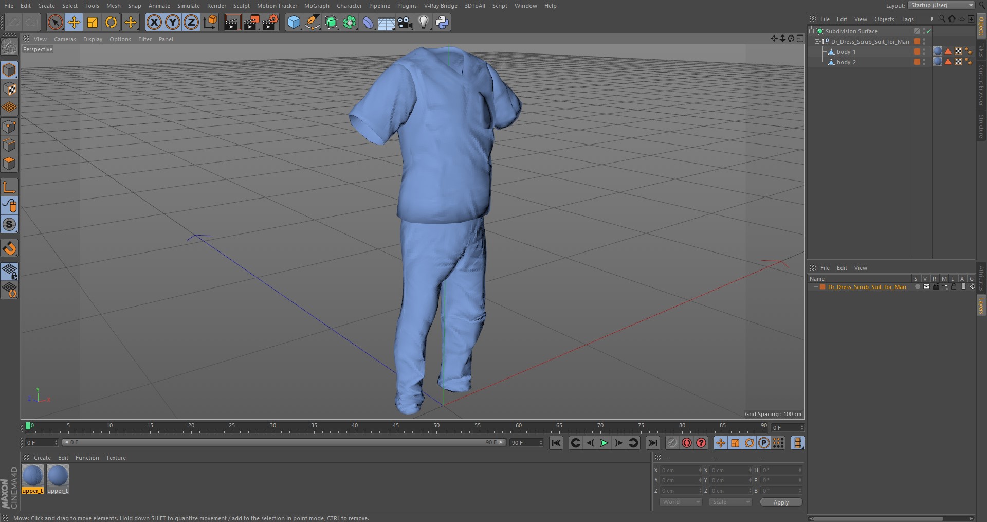 Dr Dress Scrub Suit for Man 3D