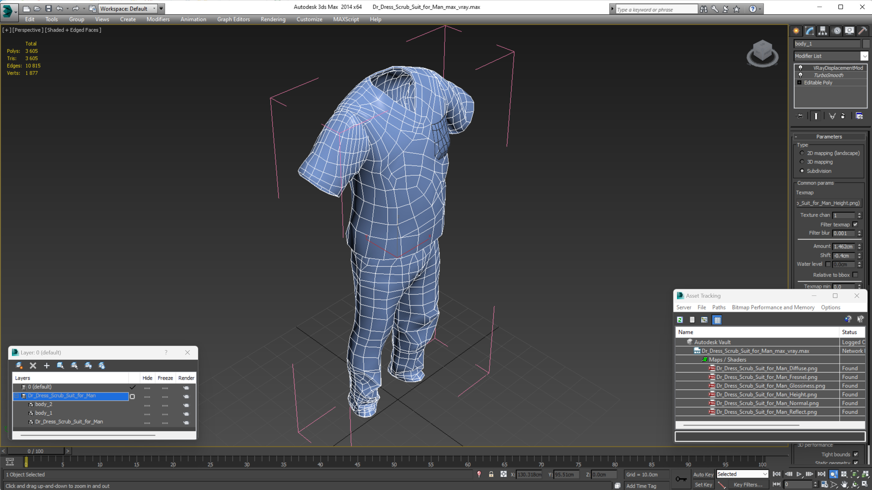 Dr Dress Scrub Suit for Man 3D