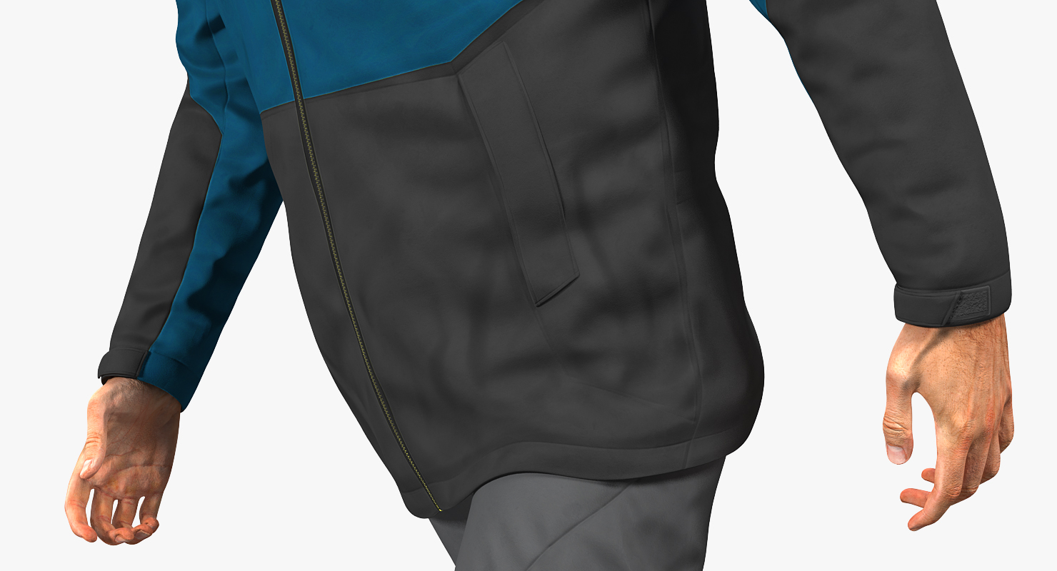 Winter Men Sportswear Walking Pose 3D model