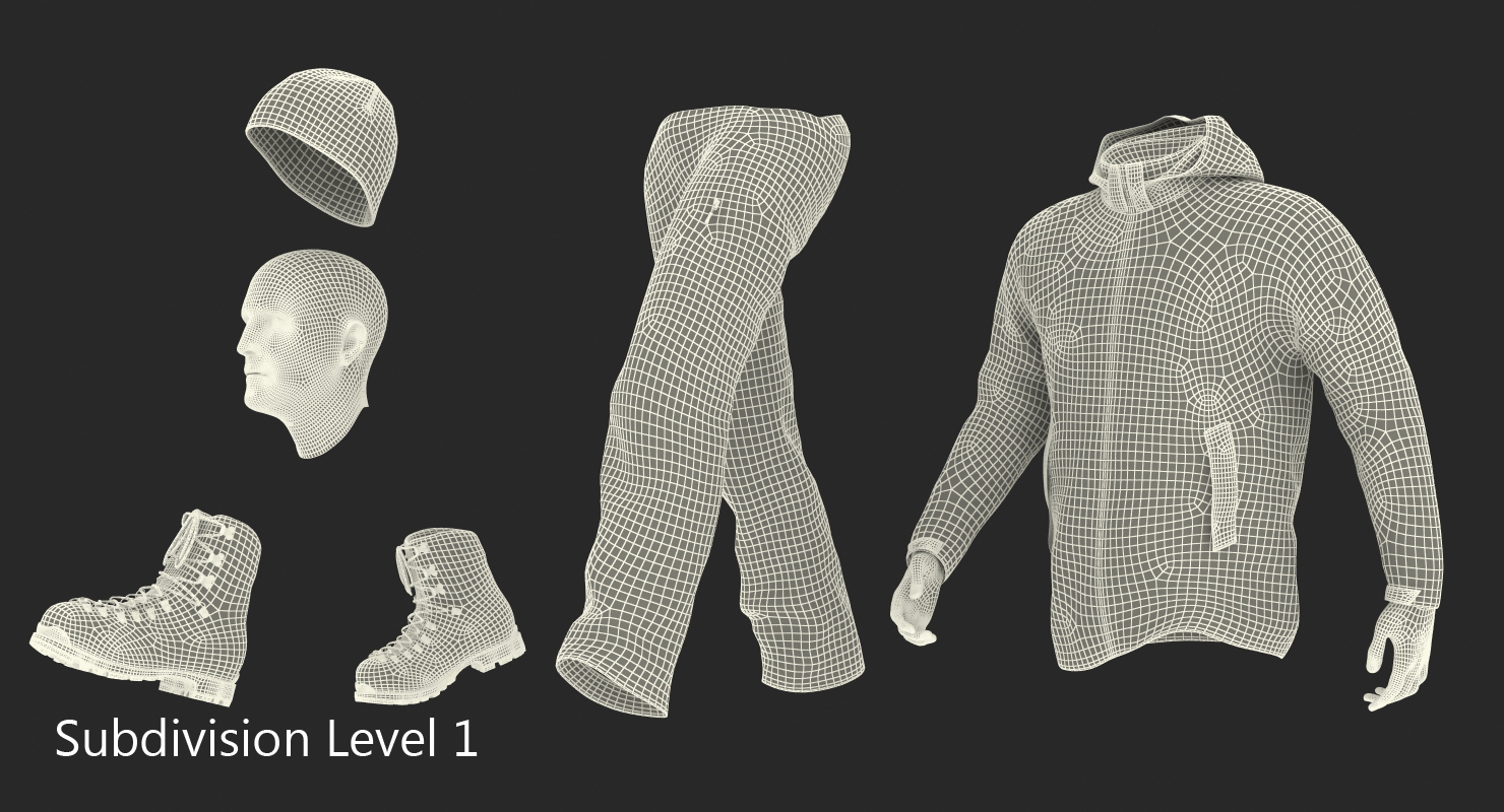 Winter Men Sportswear Walking Pose 3D model