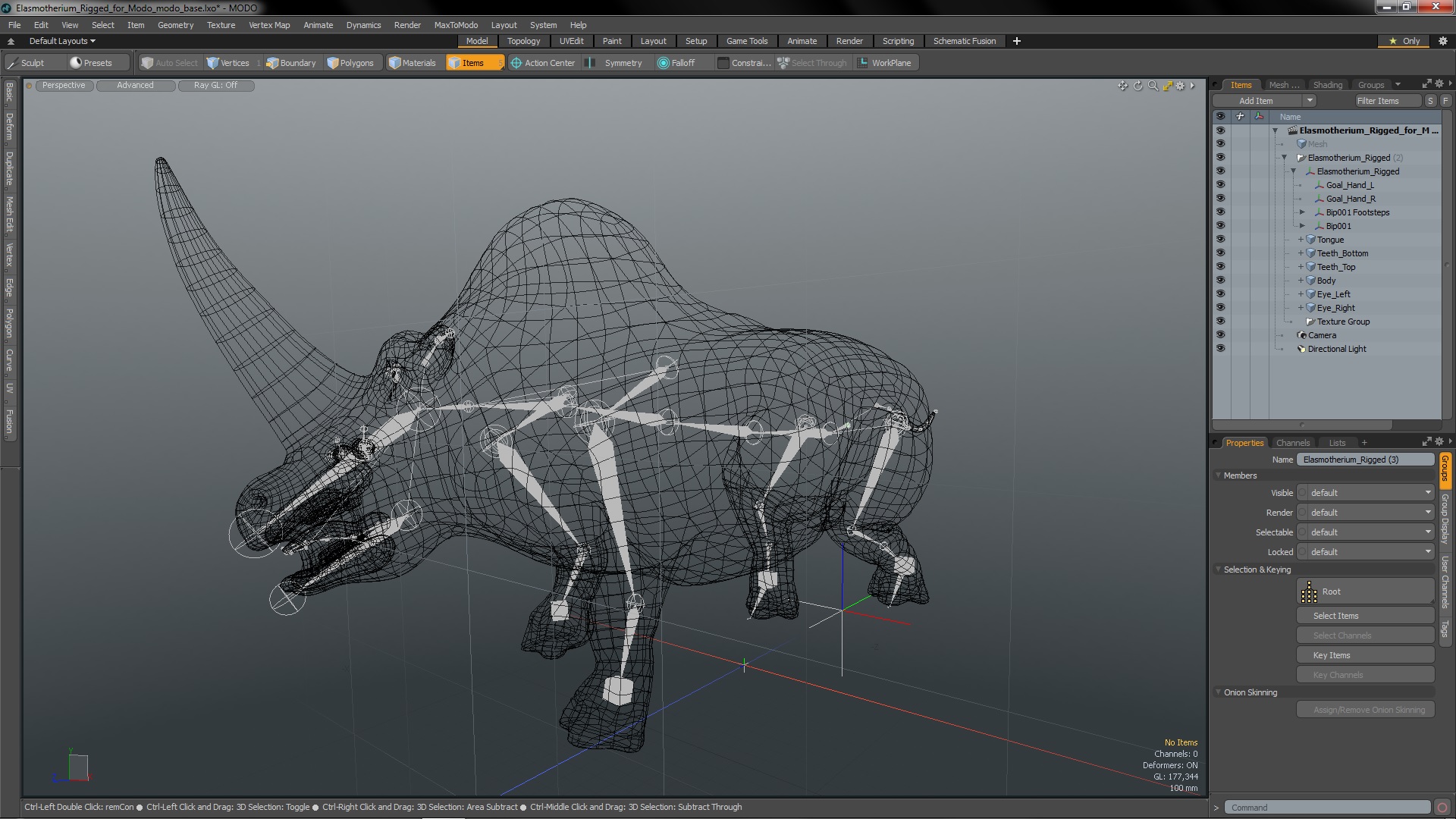 Elasmotherium Rigged for Modo 3D model