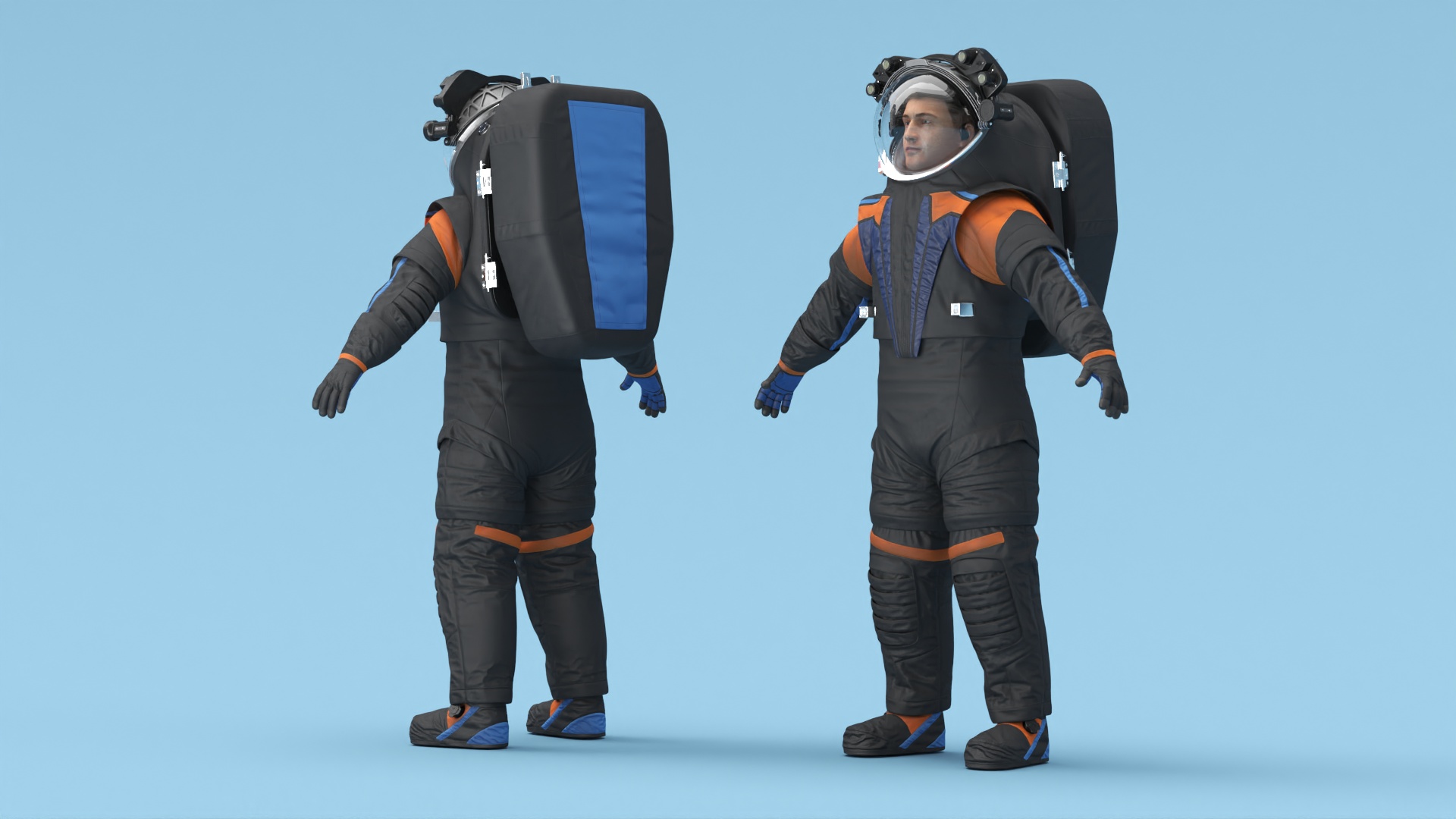 3D model Astronaut Spacesuit A pose Fur