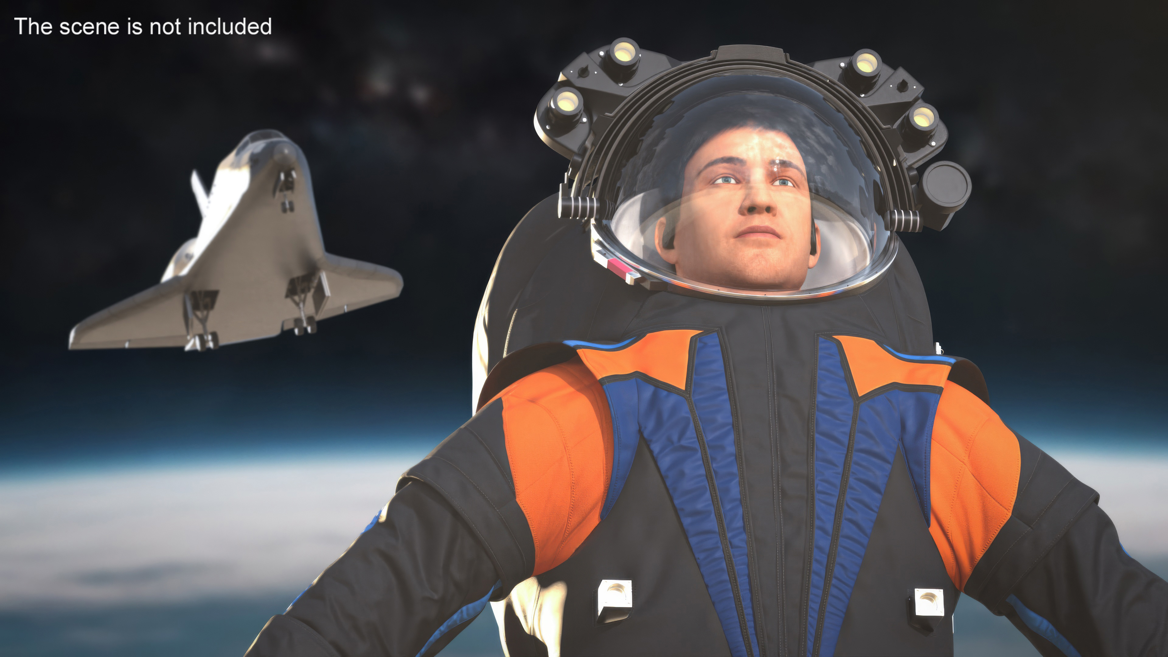3D model Astronaut Spacesuit A pose Fur