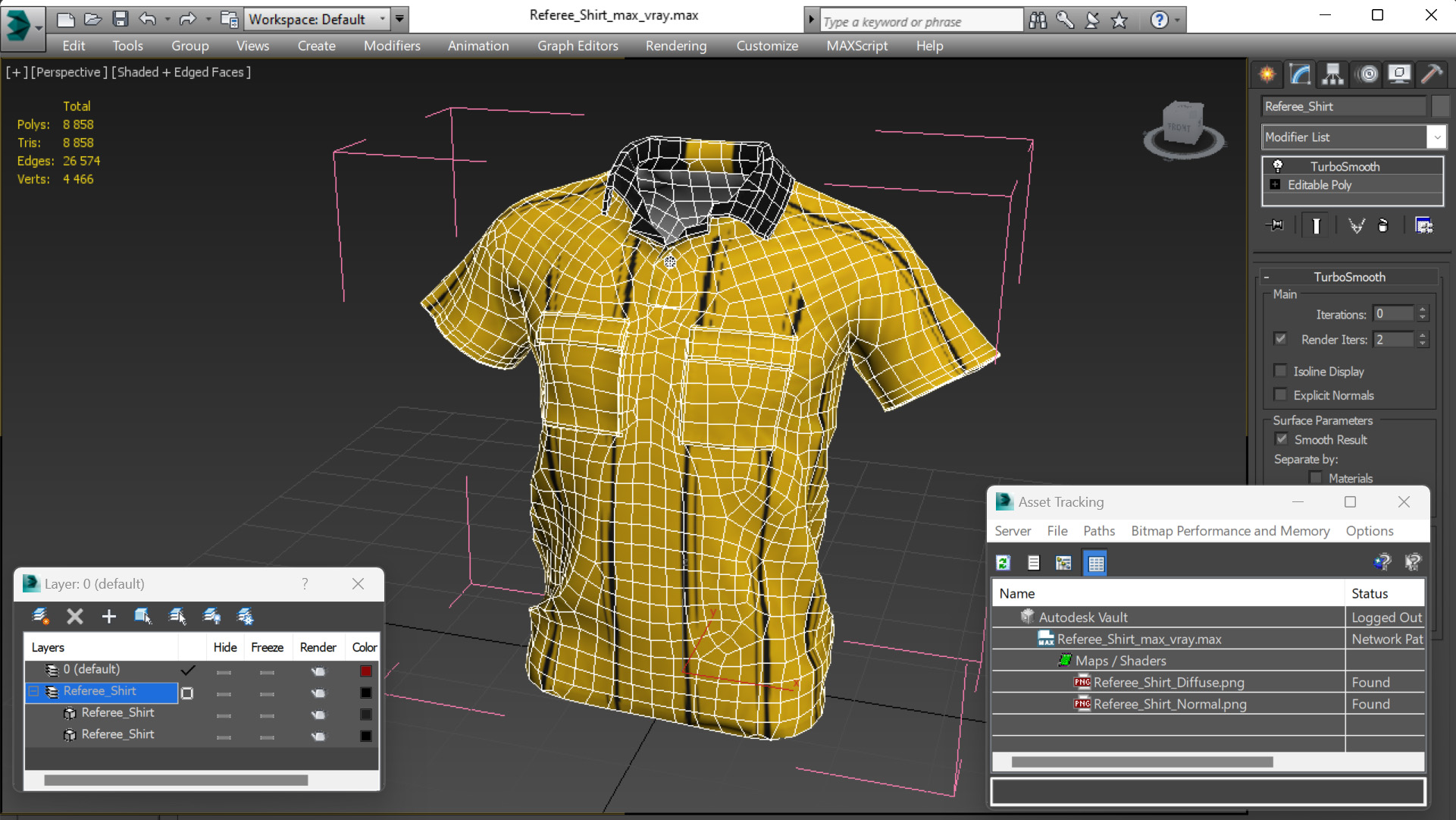 3D Referee Shirt model