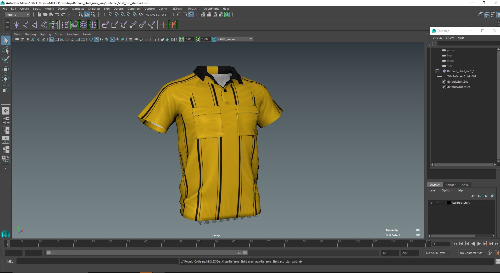 3D Referee Shirt model