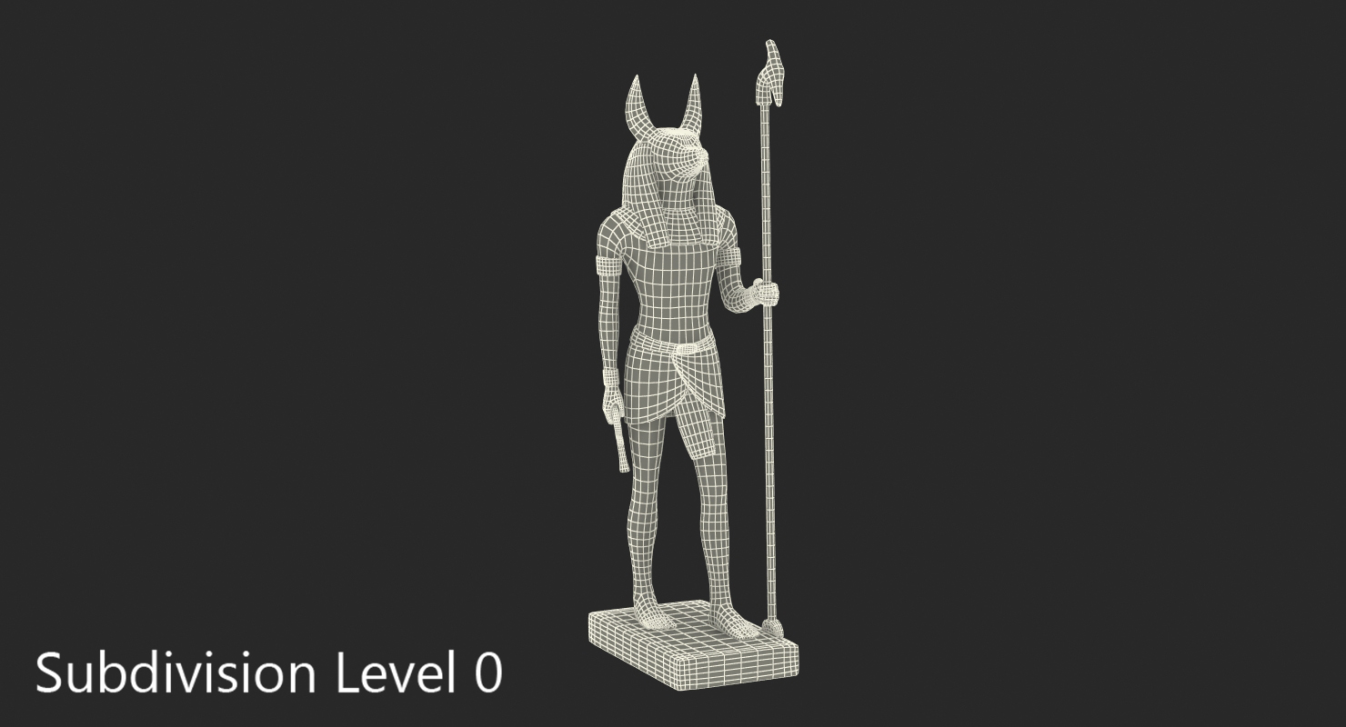 3D model Vintage Egyptian Anubis Statue