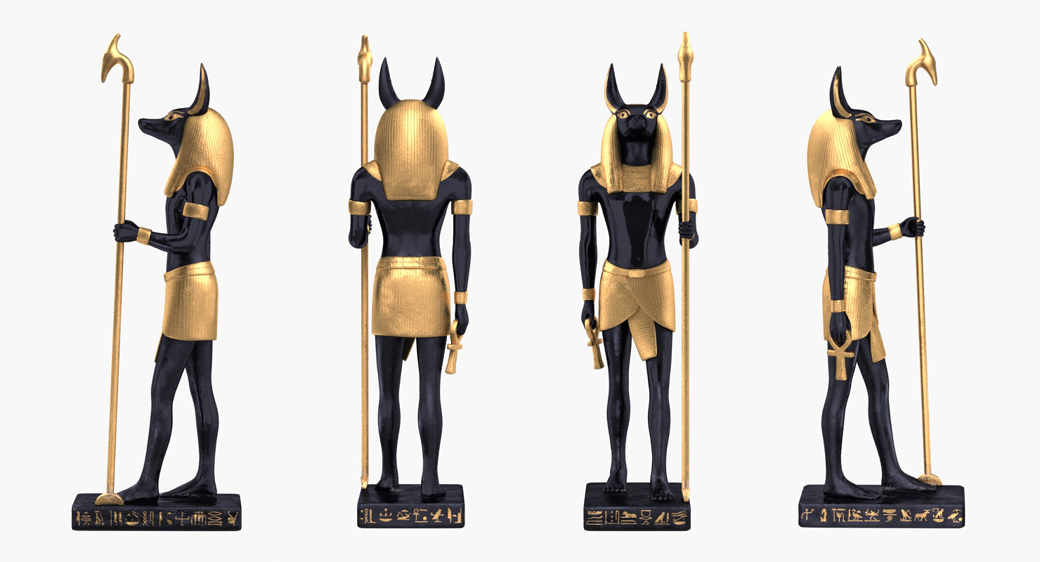 3D model Vintage Egyptian Anubis Statue